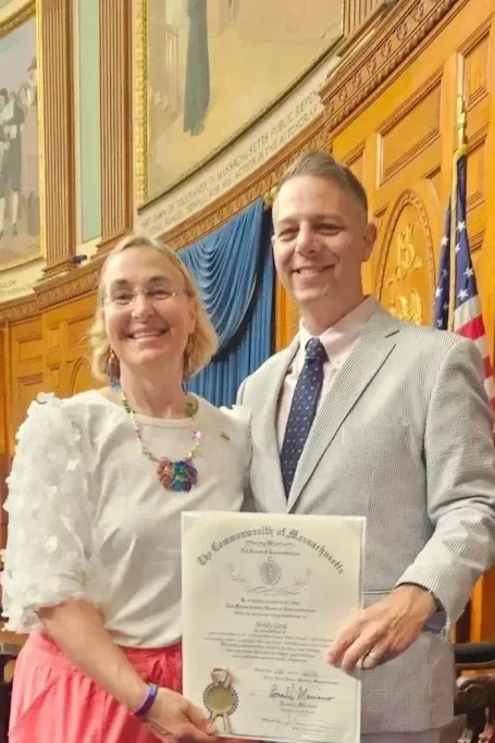 Rep. James Arciero recognizes Wendy Gloyd with Commonwealth Pride Award