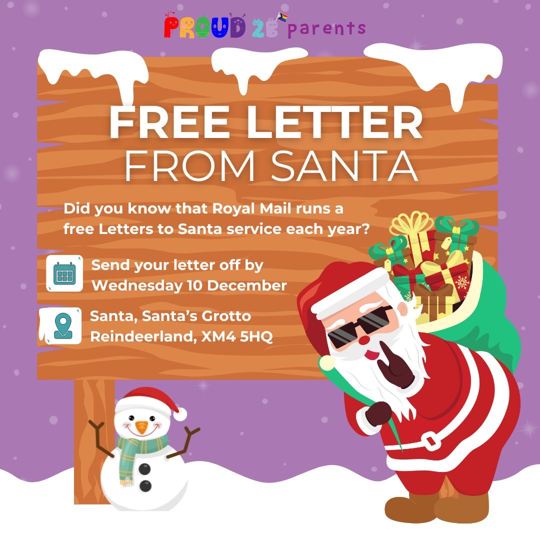 🎅💌 ROYAL MAIL &ndash; LETTERS TO SANTA 💌🎅
A little Christmas magic for our Proud 2 b Parents families!

Did you know that Royal Mail runs a free Letters to Santa service each year? It&rsquo;s a gorgeous way for your little ones to share their wis