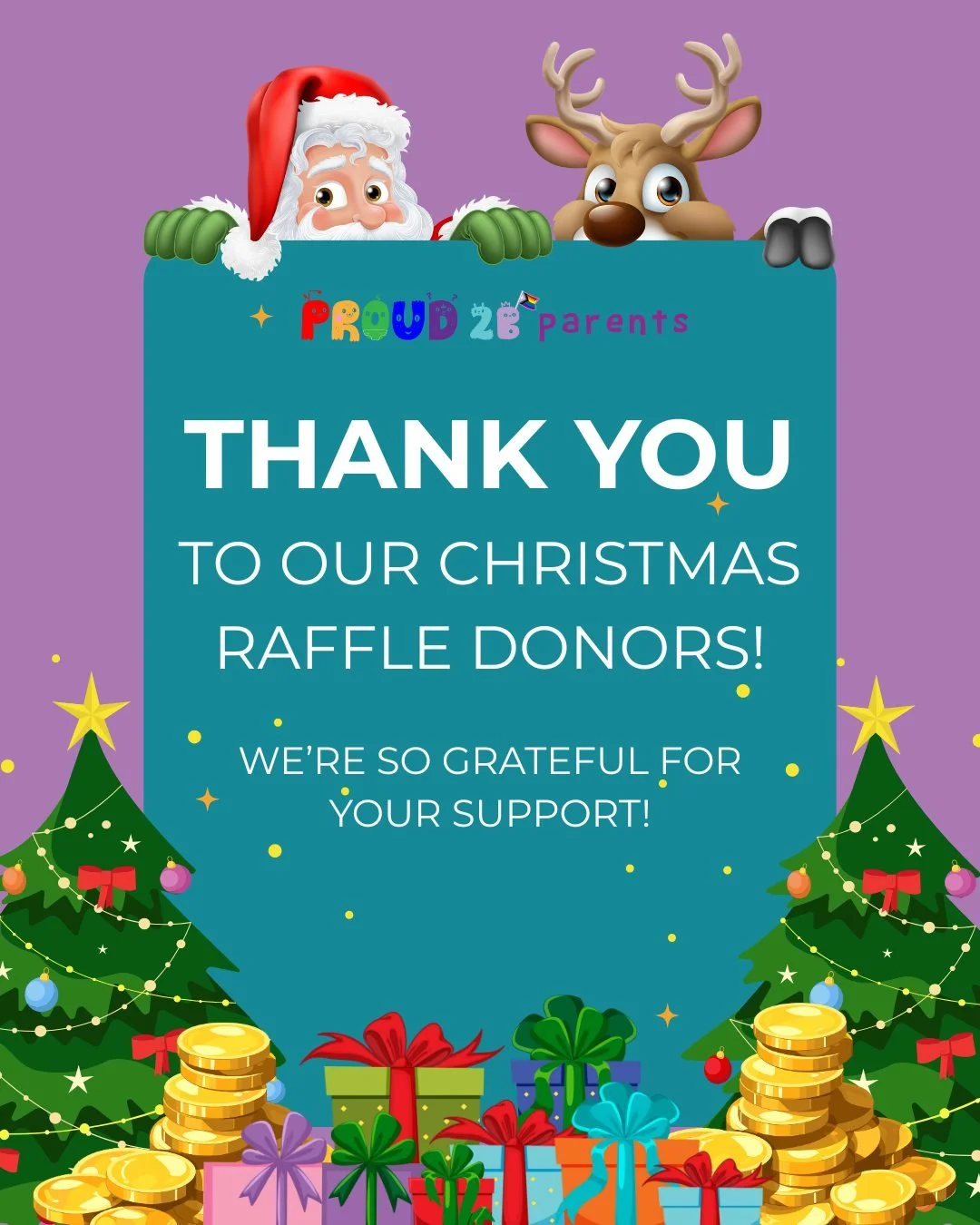 🎄✨ Thank You to Our Christmas Raffle Donors! ✨🎄

We are so grateful to all the amazing companies who donated to make our Christmas raffle such a success. Your generosity helped us bring extra festive cheer to our Proud 2 b Parents community and sup