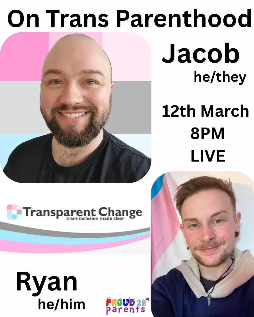 🌈LIVE On Trans Parenthood with Jacob Stokoe🌈

NEW for 2026, join us for a conversation with Ryan (he/him) and Jacob (he/they) as they chat about trans parenthood LIVE on Instagram!

🗓 Thursday 12th March
⏰ 8pm (GMT)

They&rsquo;ll be sharing their
