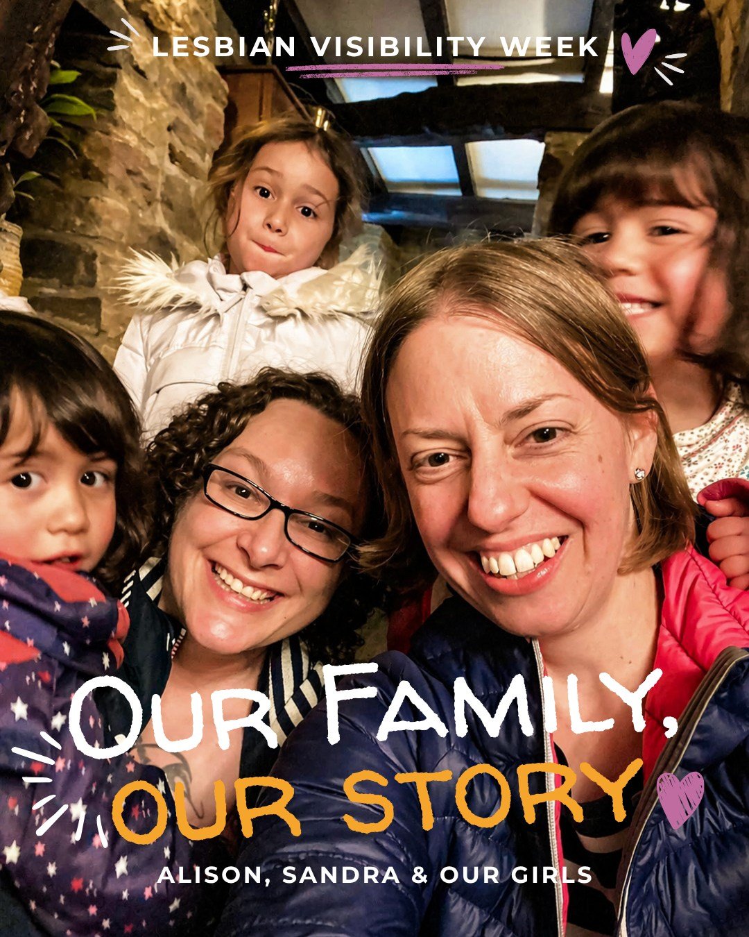 💛 Lesbian Visibility Week 💛

We never set out to have a &ldquo;story&rdquo; &mdash; just a family.
But somewhere along the way, we realised how powerful visibility can be.

We&rsquo;re Alison &amp; Sandra, married for 13 years, and mums to three in