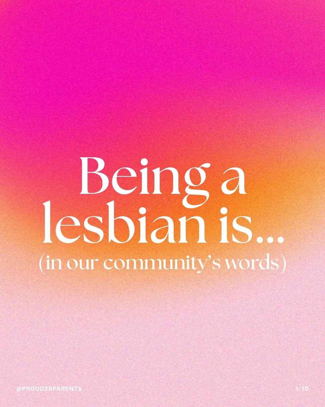🧡🤍💖 Lesbian Visibility Week

Last week, we asked our Instagram community to share what being a lesbian means to them &mdash; and what it means to be a lesbian parent.

These are just some of the responses 💬

There is no single story... just lived