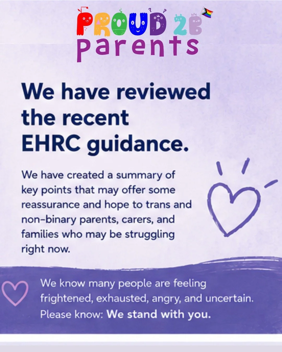 Today, we are sharing our initial response to the newly released EHRC statutory guidance.

We know that many of our community are hurting right now. For many people, this guidance has created real fear, uncertainty, anger, and concern about what this