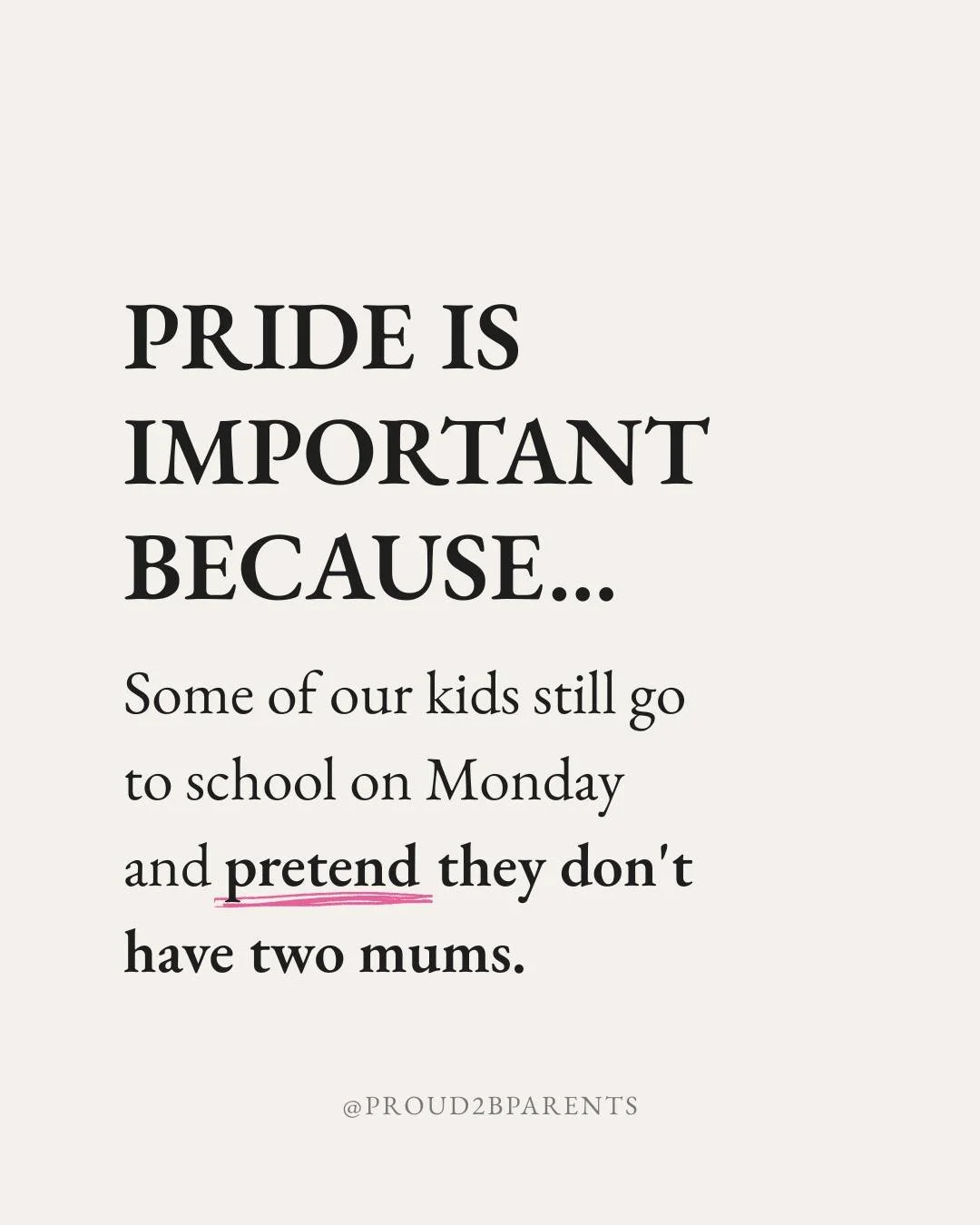 Pride is important for countless reasons.

For some families, it's celebration.

For some, it's visibility.

For some, it's the first time they've seen a family that looks like theirs.

And for some children, it's a reminder that they never have to h