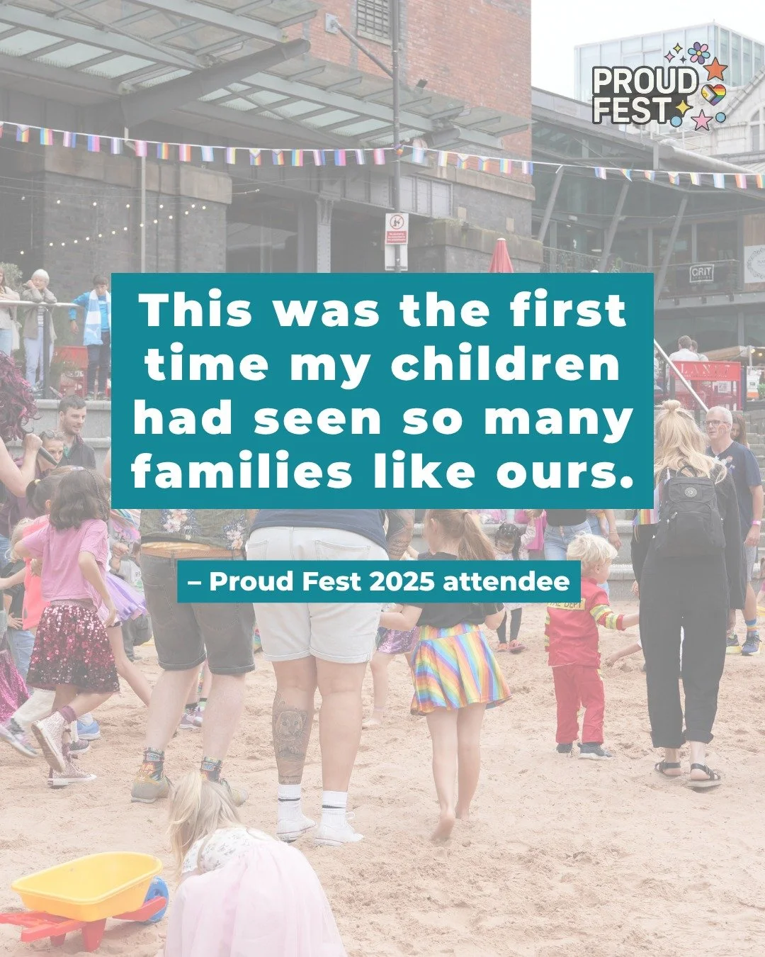 💖 The best way to understand @proudfestmcr is to hear from the families who experienced it.

Every smile, every friendship, every moment of belonging is what Proud Fest is all about.

Last year, hundreds of LGBTQIA+ families, children, young people 