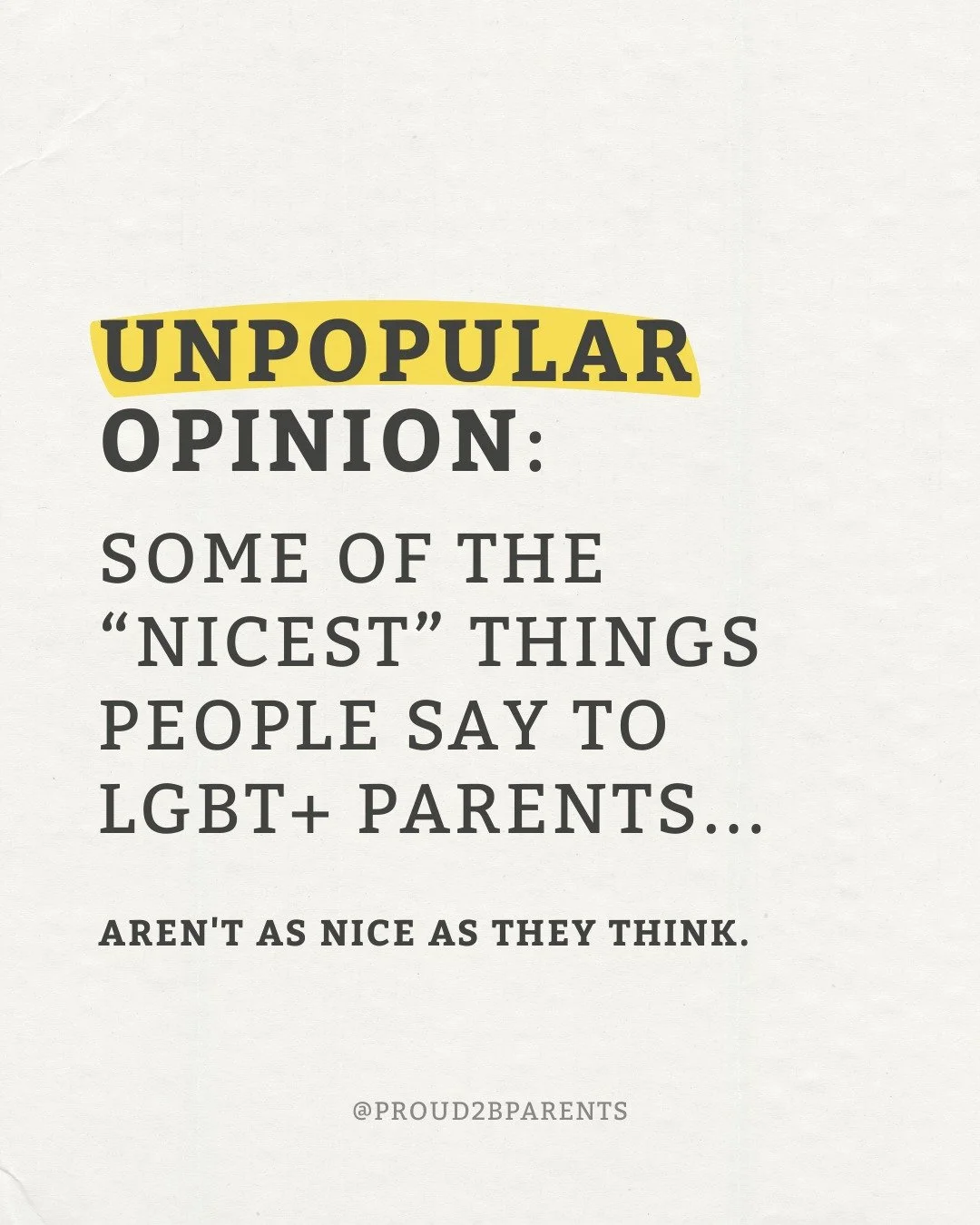 Unpopular opinion: some of the "nicest" things said to LGBT+ parents aren't as nice as they sound. 🏳️&zwj;🌈

Most people mean well. A compliment about how "normal" a family seems, or how "well adjusted" the kids are, u