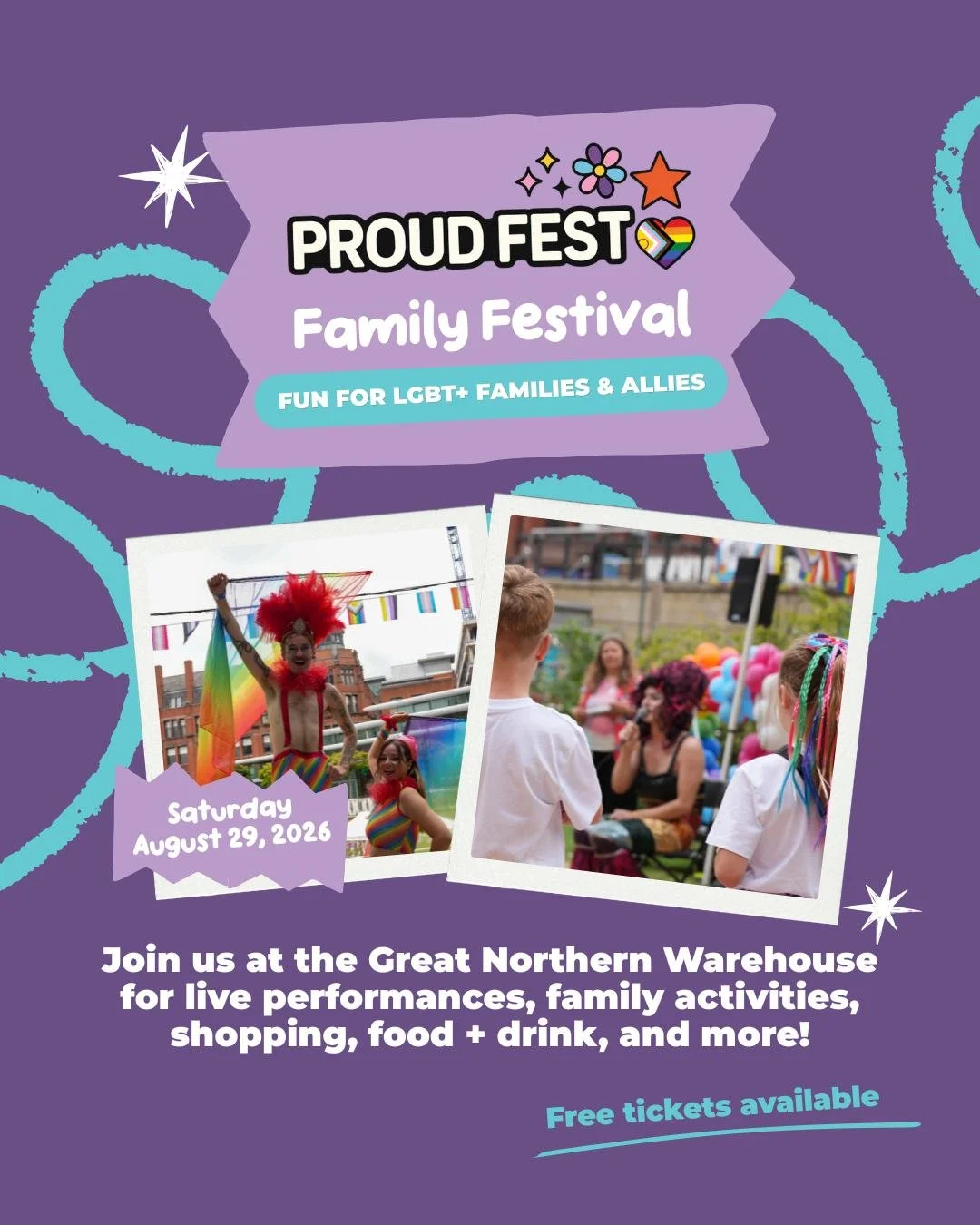 🌈 LESS THAN A WEEK TO GO! 🌈

1,000 tickets booked. Less than a week to go. 👀

Proud Fest 2026 is nearly here and we can&rsquo;t wait to welcome LGBTQ+ families and allies to a day of celebration, connection, community and fun! 🌈

✨ Live entertain
