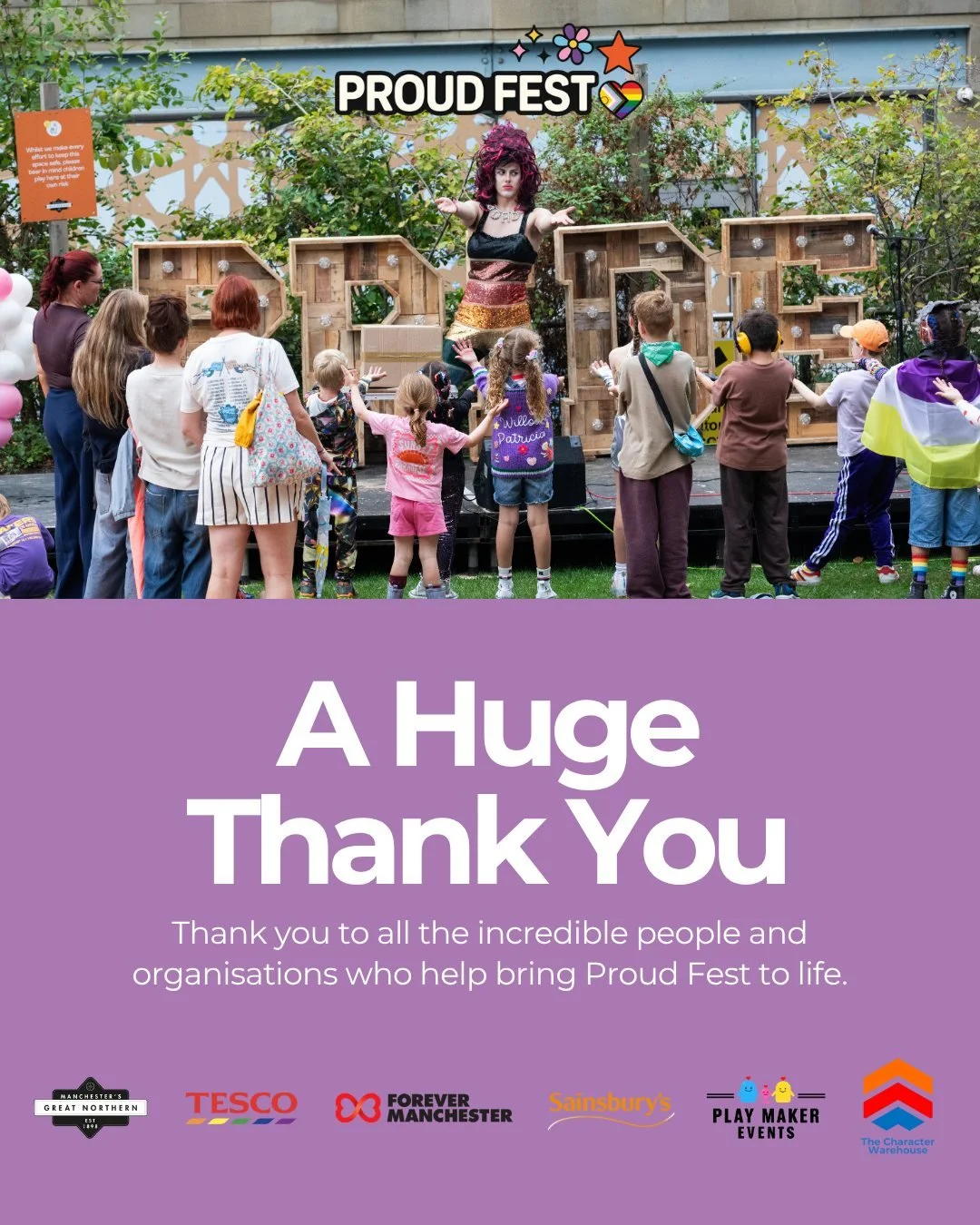 A huge THANK YOU to everyone who made Proud Fest possible! 🌈💖

Proud Fest wouldn't happen without the incredible people and organisations who help bring it to life.

A massive thank you to our sponsors and supporters @gnwmanchester , @tesco, @sains