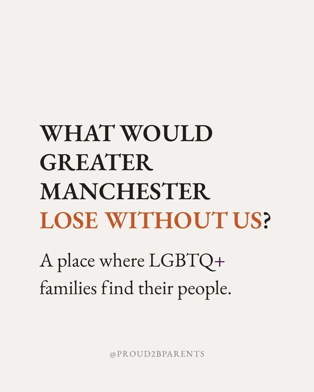 What would Greater Manchester lose without Proud 2 b Parents? 🌈

It&rsquo;s not just events, groups or activities.

It&rsquo;s the parent who finally finds people who understand.
It&rsquo;s the child seeing their family reflected around them.
It&rsq