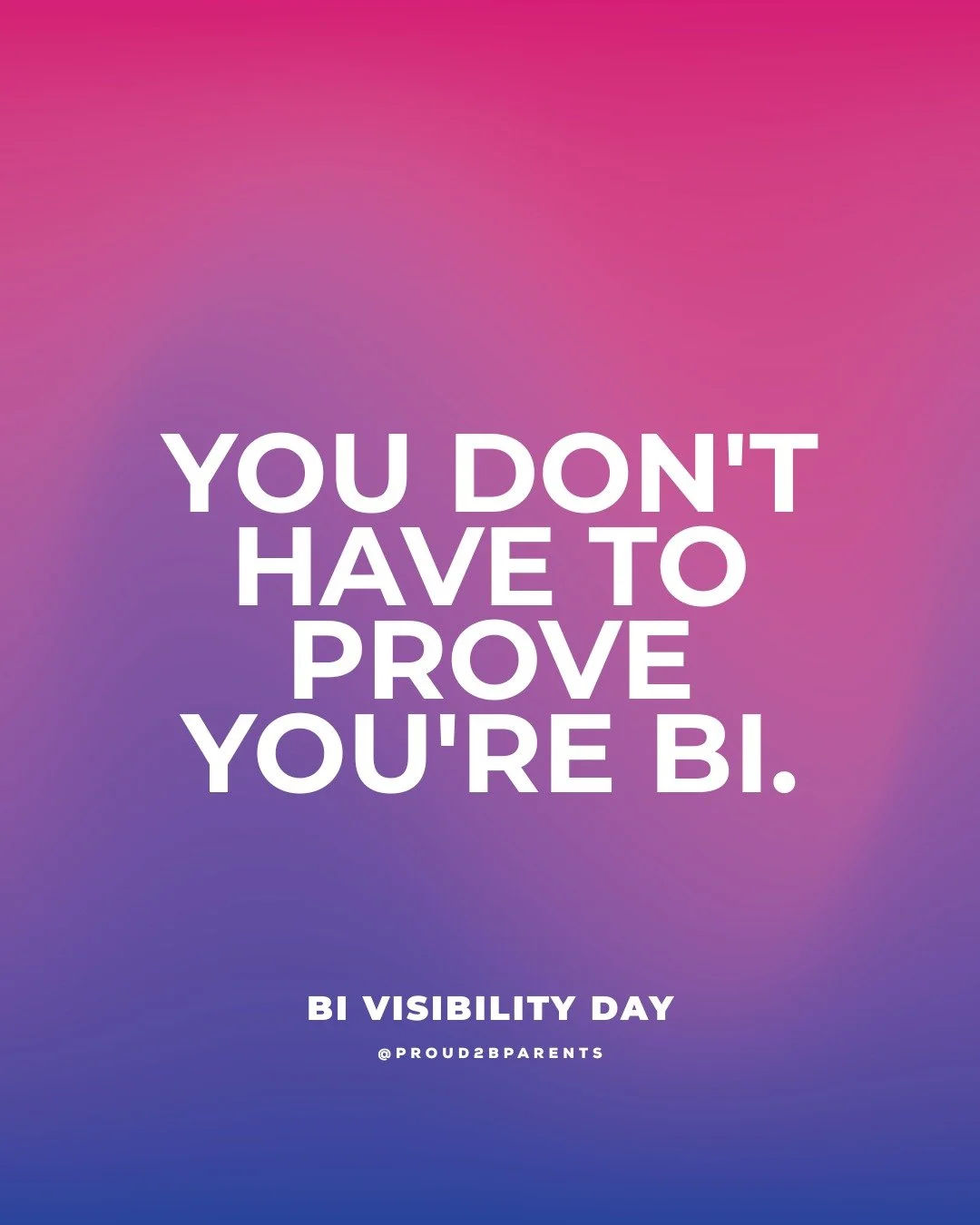 Being bisexual doesn&rsquo;t come with a rulebook. 💗💜💙

You don&rsquo;t have to prove it, explain it or fit anyone else&rsquo;s idea of what bisexuality should look like.

And becoming a parent doesn&rsquo;t change that. You can be bi, be a parent