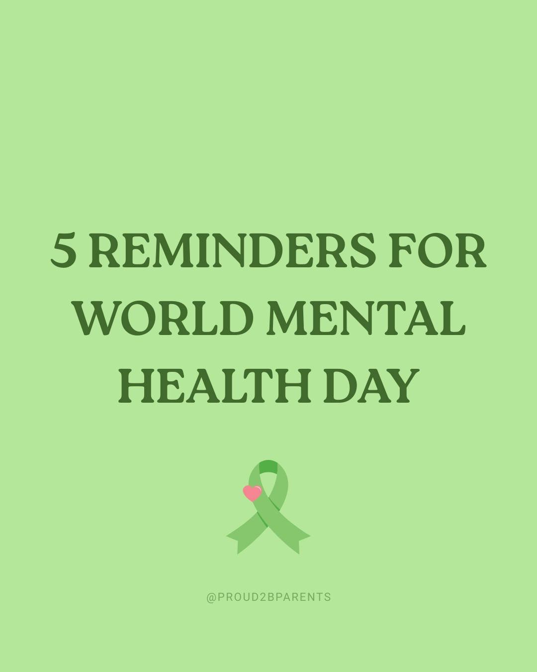 Today is World Mental Health Day 💚

A little reminder that looking after your mental health doesn't have to wait until things feel overwhelming.

You are allowed to ask for help.
You are allowed to rest.
You are allowed to have a bad day.
You are al