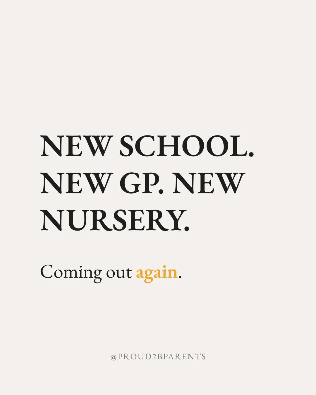 Yesterday was National Coming Out Day. For a lot of LGBT+ parents, it&rsquo;s a day that doesn&rsquo;t really end. 🏳️&zwj;🌈🏳️&zwj;⚧️

New school. New GP. New nursery. Coming out again.

You don&rsquo;t come out once. You do it on the nursery form,