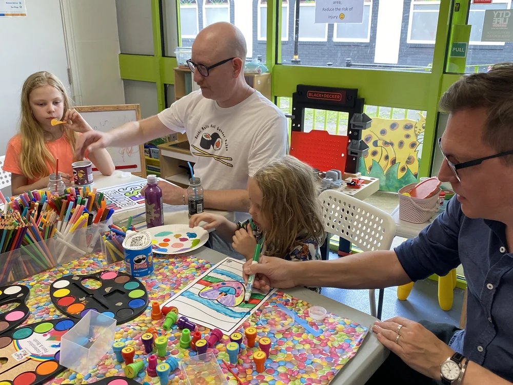 Families enjoying an activity together