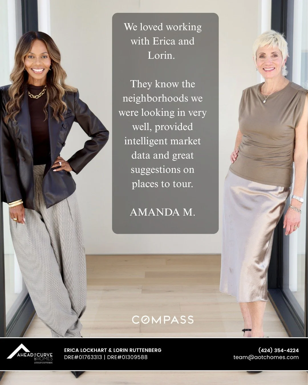 When our clients feel cared for and confident, we know we&rsquo;ve done our job.

Thank you so much, Amanda, for trusting us with your home journey. Guiding you through these neighborhoods and sharing market insights with you was an absolute honor!

