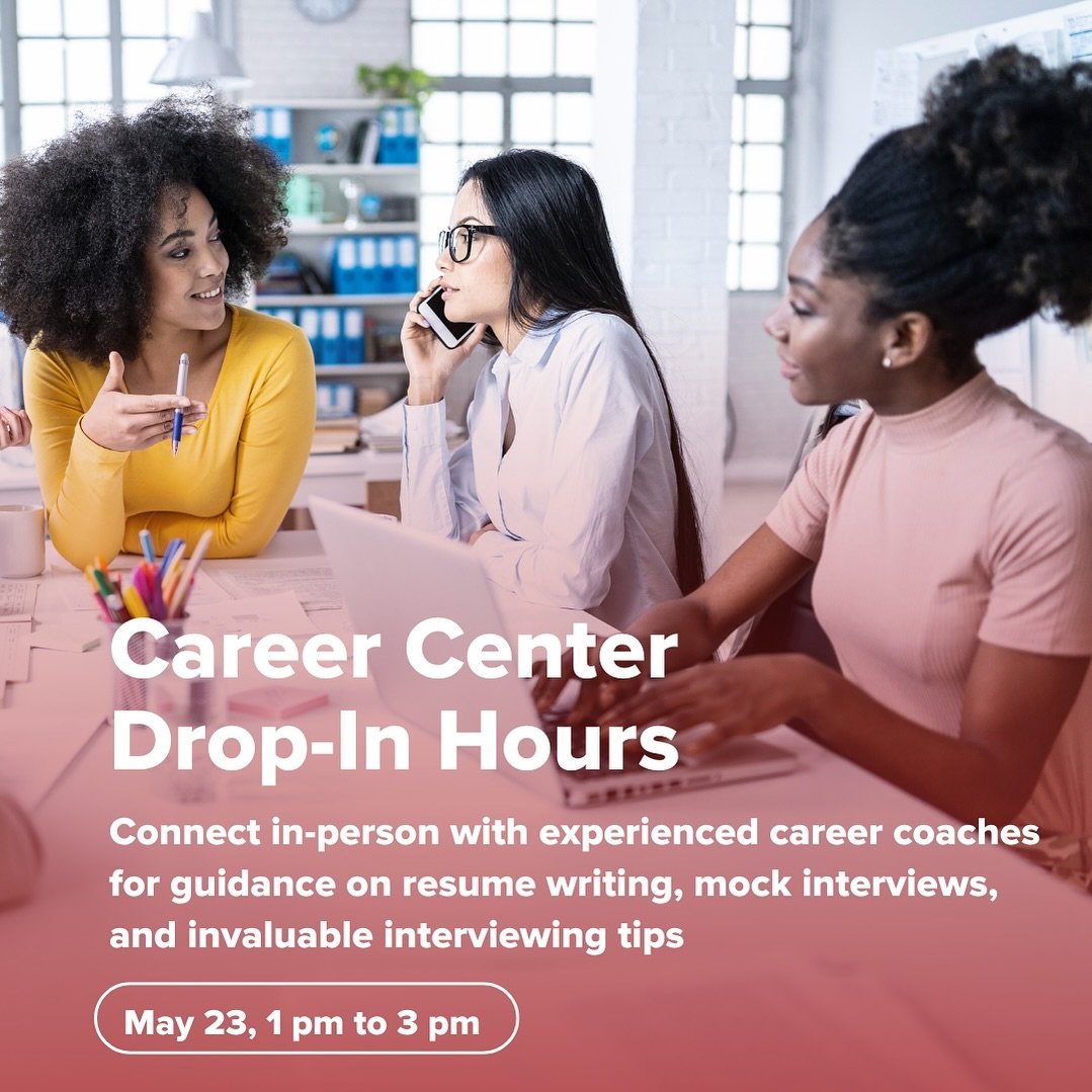 Drop-in to our Career Center on Thursday, May 23rd from 1 pm to 3 pm! We welcome Bay Area women looking for career support to stop by and connect with our experienced volunteer career coaches in-person. 

At the Career Center, we provide support and 