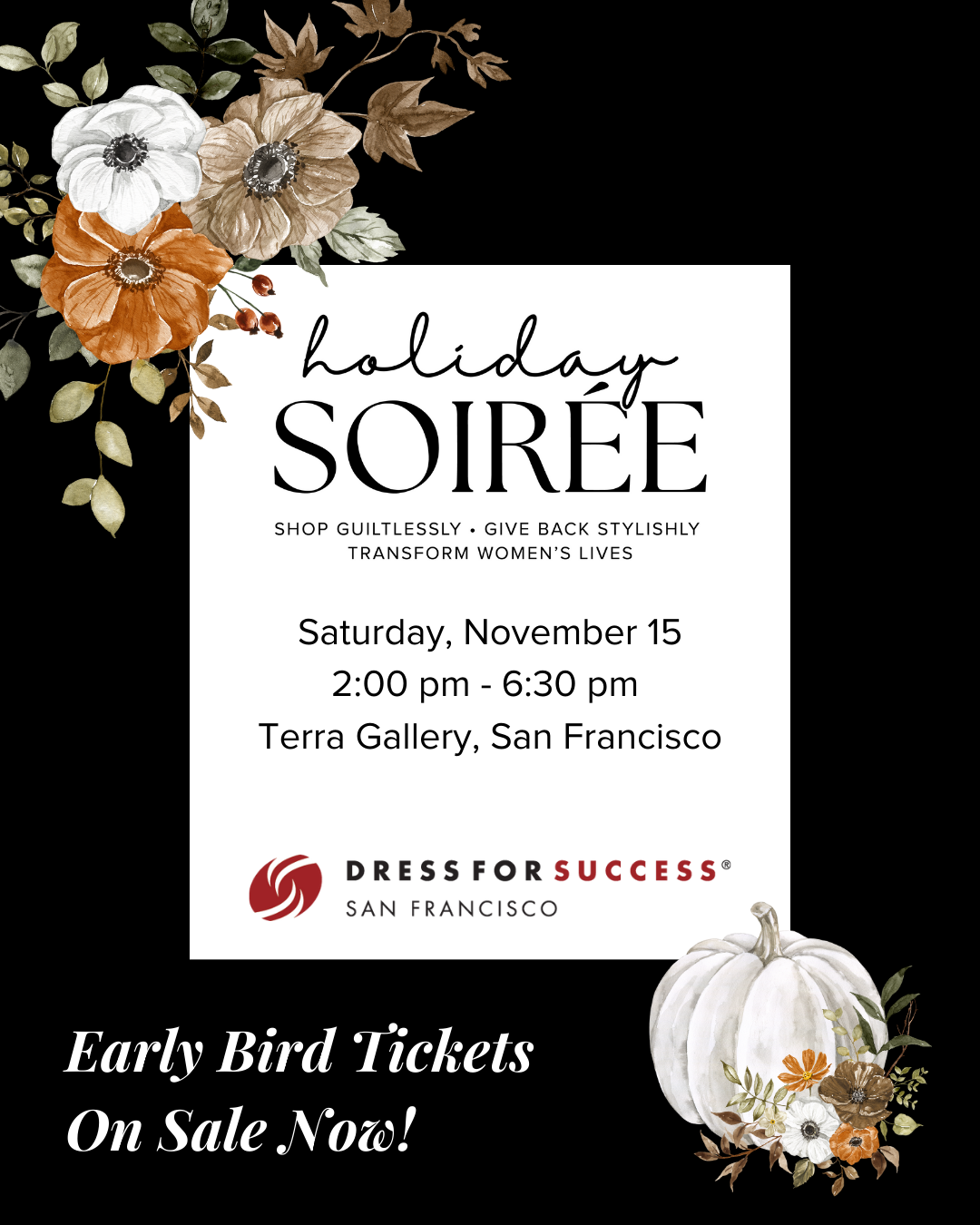 Holiday Soirée Early Bird Tickets Now Available!