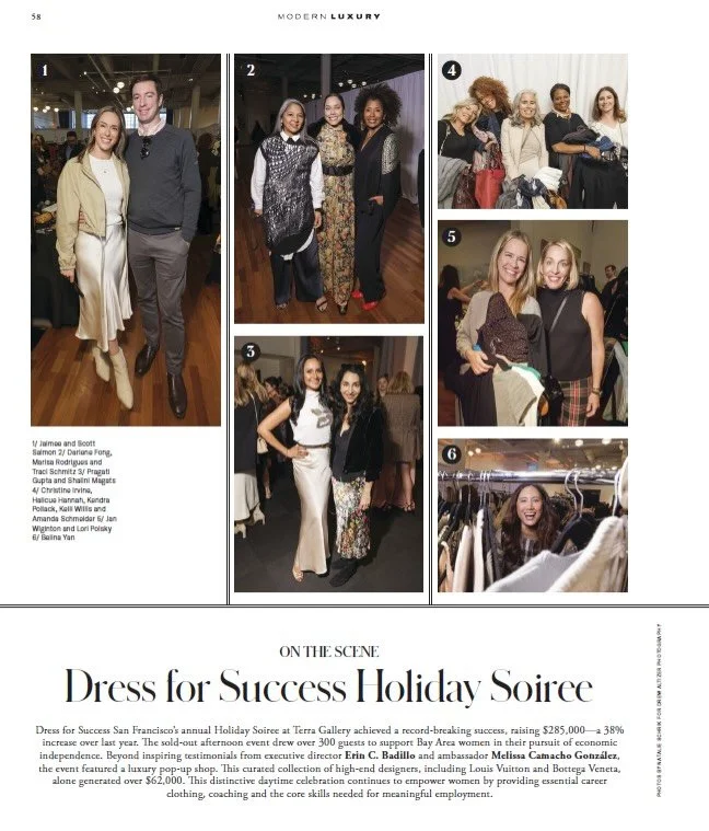 We&rsquo;re honored to be featured in San Francisco Magazine&rsquo;s &ldquo;On the Scene&rdquo; coverage of the Dress for Success San Francisco Holiday Soir&eacute;e.

Thank you to the @modernluxury @sanfrancisco.magazine team for highlighting us in 
