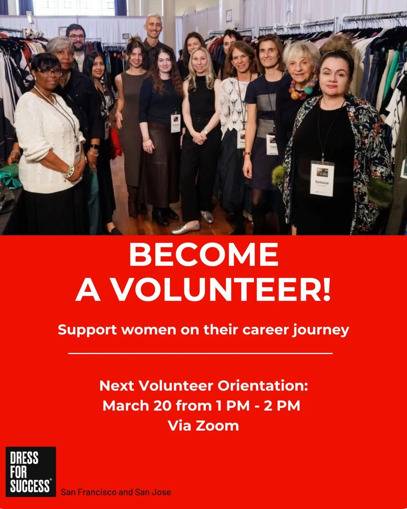 Our volunteers are the heart of Dress for Success. We could not do this work without the time, care, and expertise they share with the women we serve.

Interested in joining a community that helps women take the next step in their careers?

Join Dres