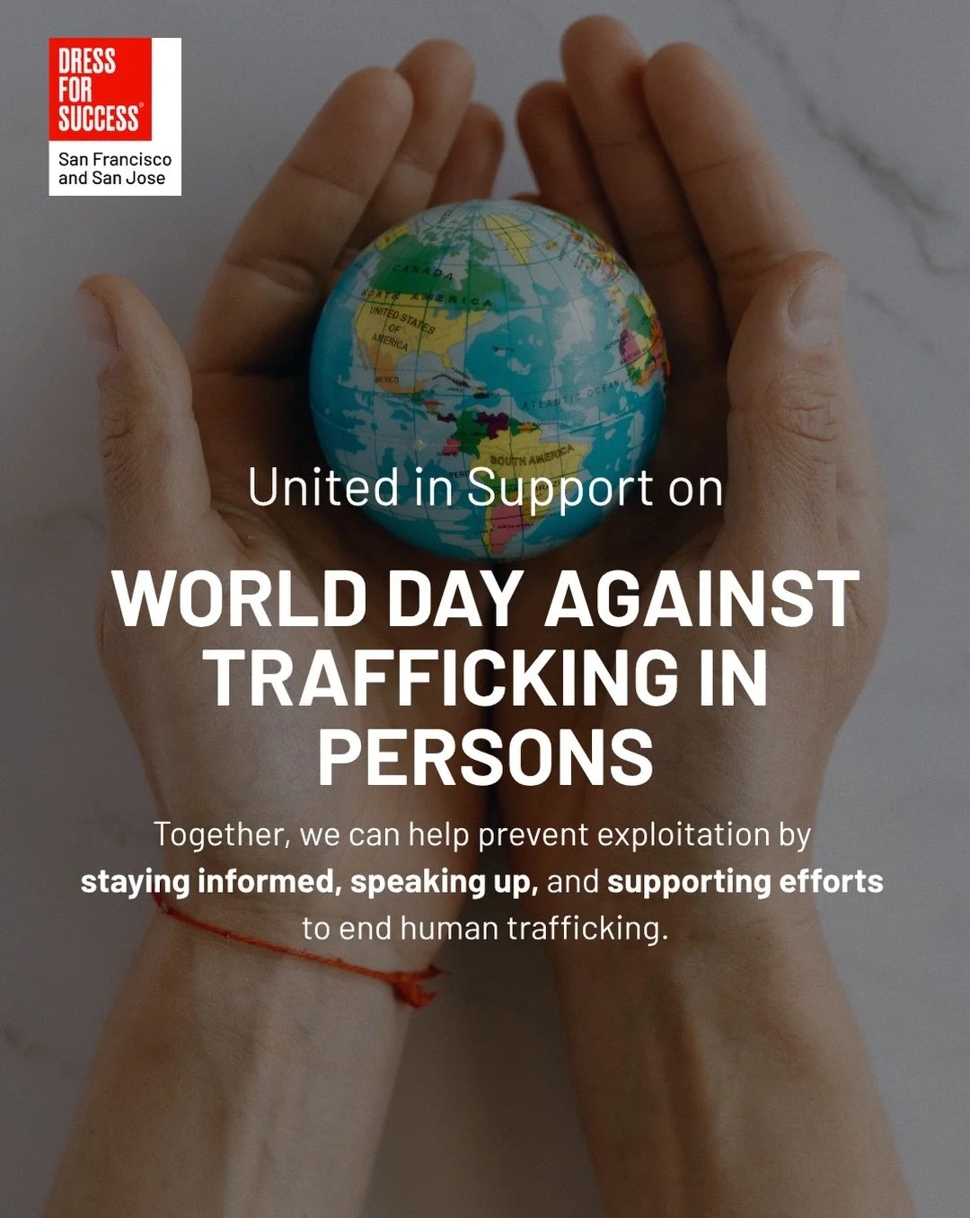 At Dress for Success San Francisco/San Jose we believe everyone deserves safety, dignity, economic opportunity, and on #WorldDayAgainstTraffickingInPersons, we recognize the resilience of survivors while raising awareness on the urgent need to end al