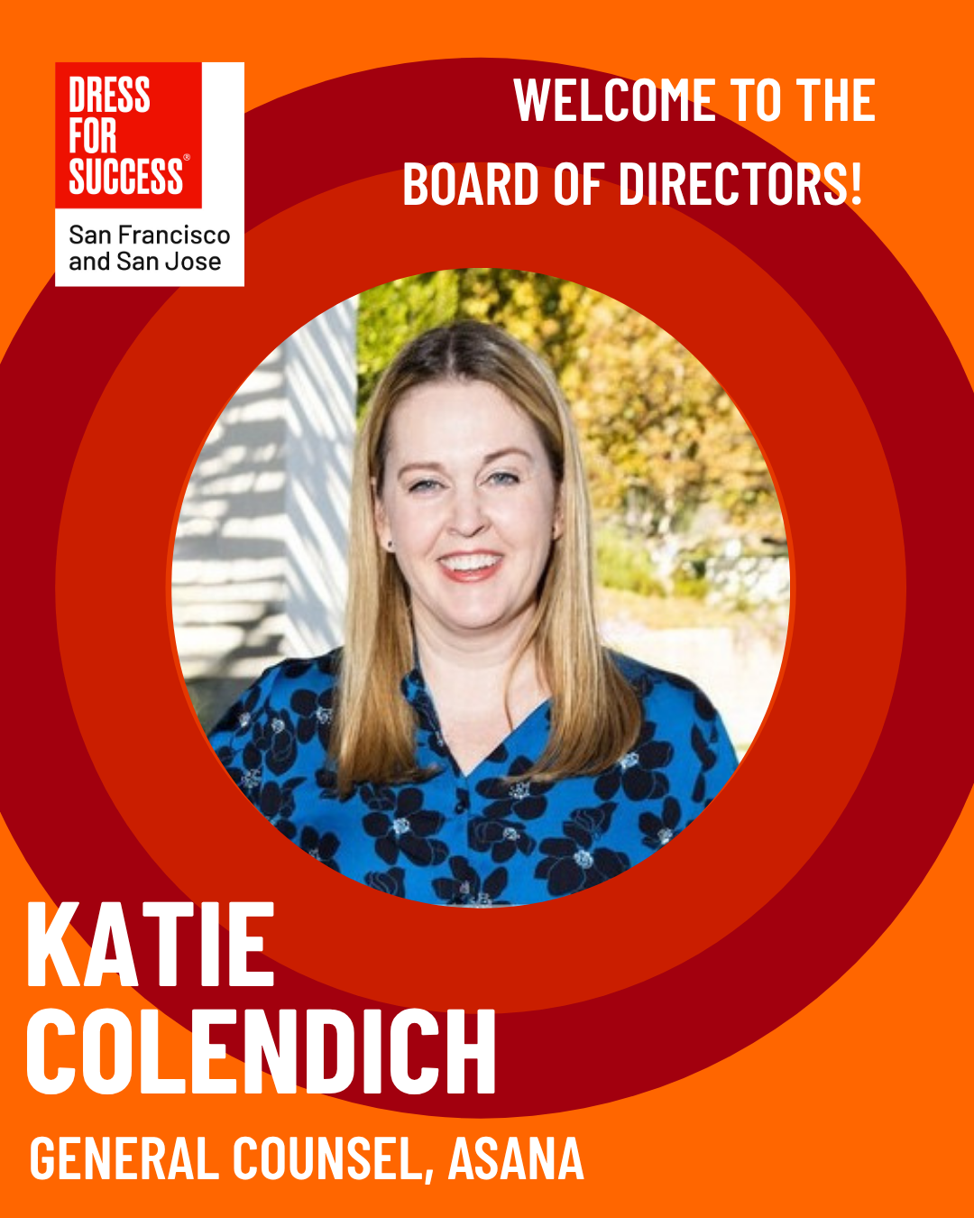 Welcome Katie Colendich to the Board of Directors!