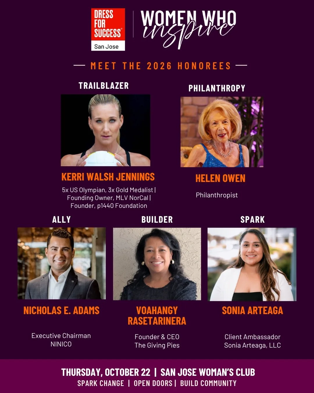 An Olympic gold medalist bringing championship culture to the Bay Area. 

A philanthropist training the next generation to give. 

A leader who handed his company&rsquo;s future to a woman he believes in. 

A baker turning pies into purpose for nonpr
