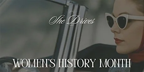 Vintage car driven by a woman with cat eye vintage classes