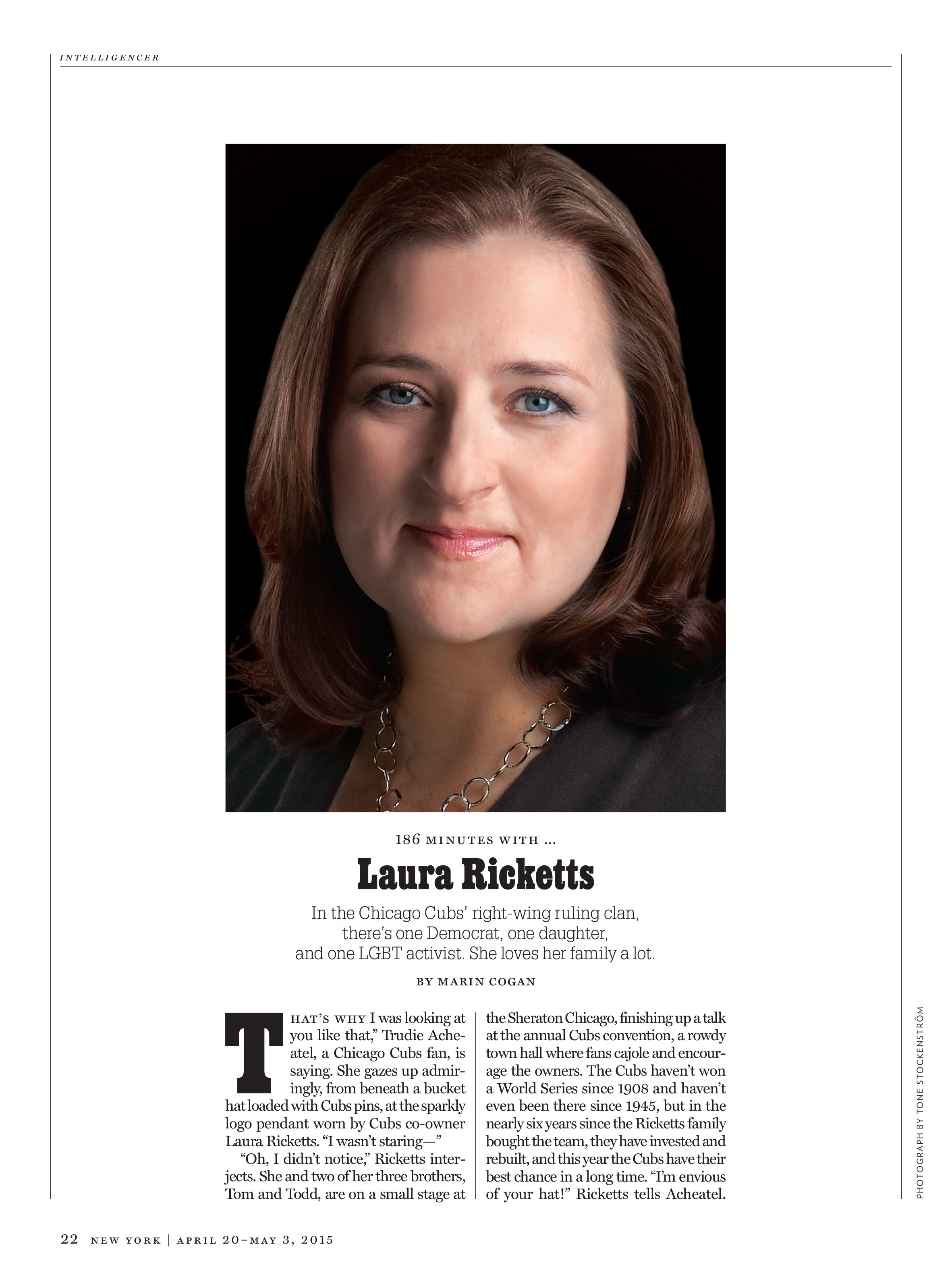 Professional Headshot of Laura Ricketts, Owner of the Chicago Cubs and LGBTQ+ Activist — Chicago Executive Portrait by Tone Stockenstrom Photography