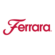 Ferrara logo in red text on a white background.