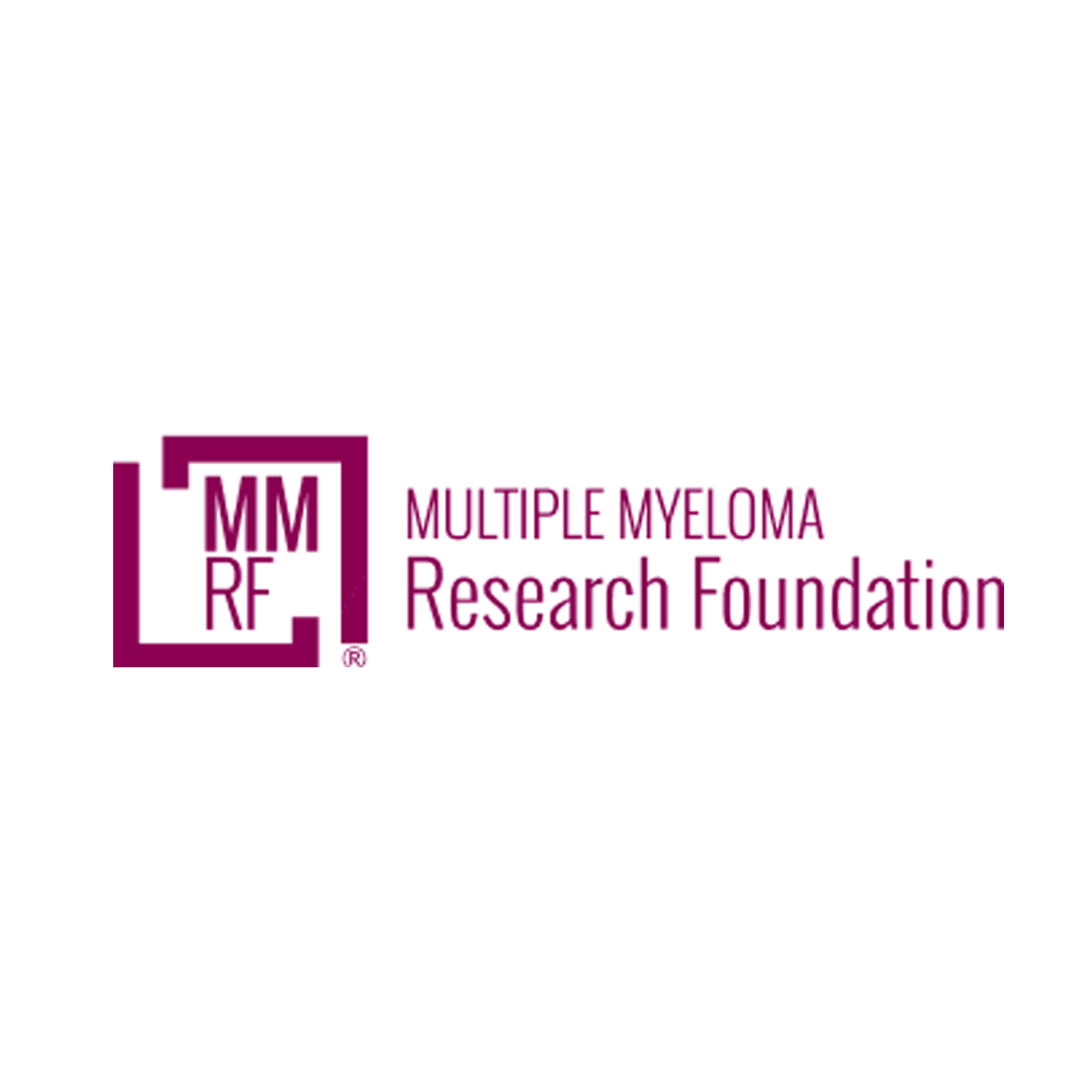 Logo of the Multiple Myeloma Research Foundation in purple and white with the organization's name.