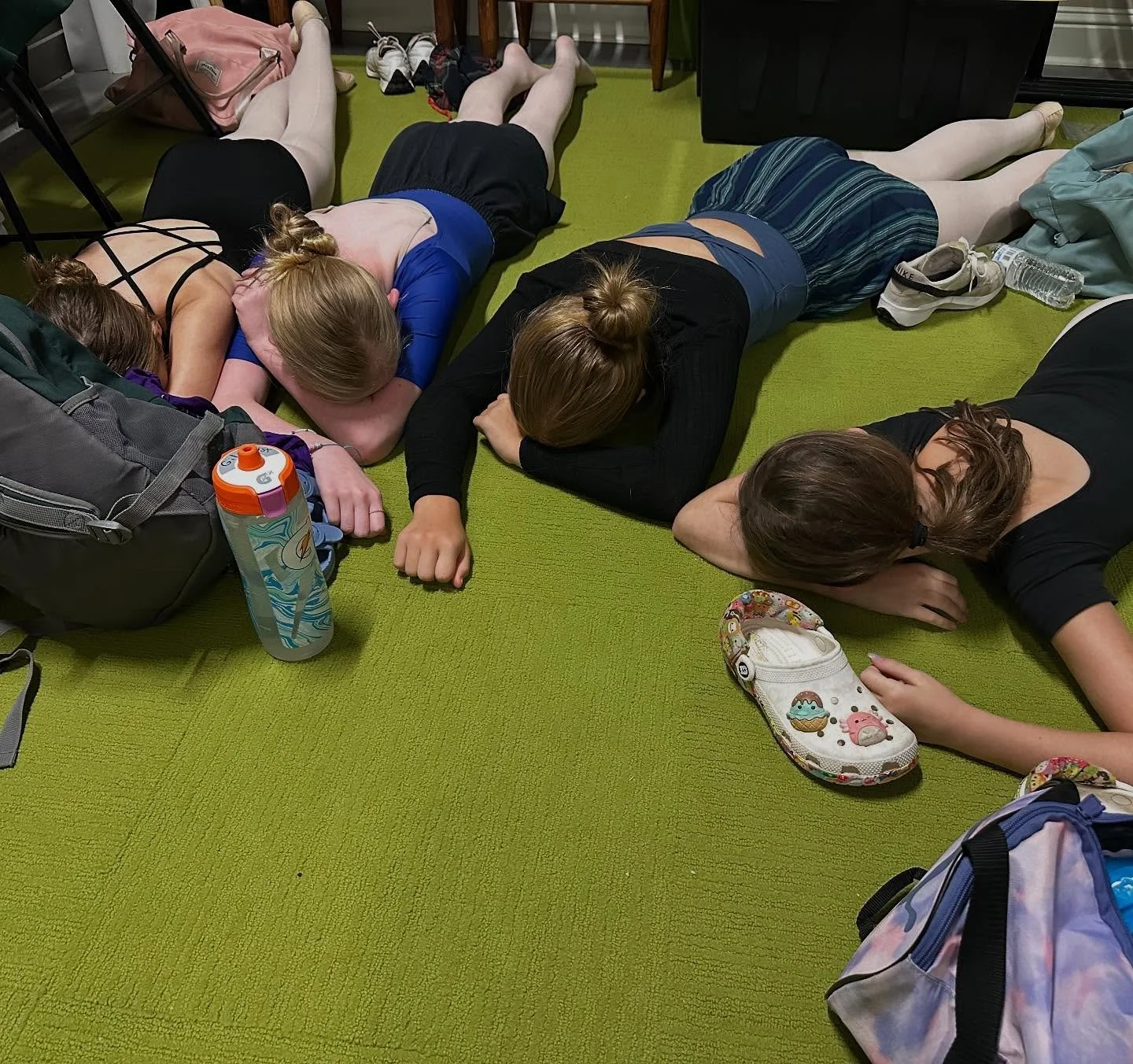 When your dancers pretend to be asleep to get out of pointe work&hellip; 😴

Don&rsquo;t worry &mdash; we compromised. I gave them a few creative options and let them deliberate. After some very serious discussion, they came to a group decision. Poin