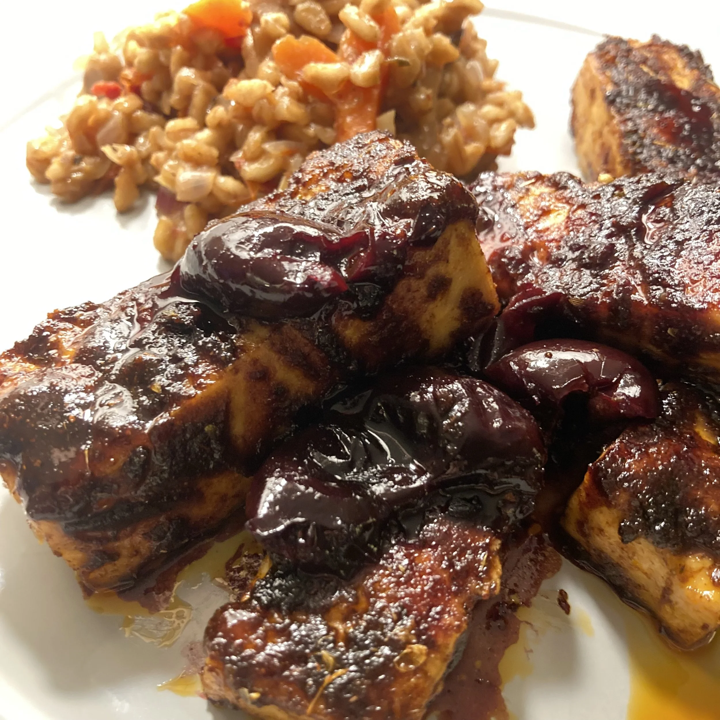 VEGAN BLACKENED BALSAMIC GRILLED T OFU STRIPS