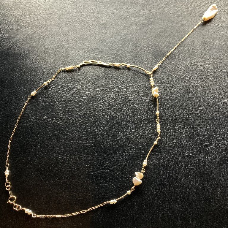 Fine Natural Freshwater Pearl Asymmetrical Lariat Necklace