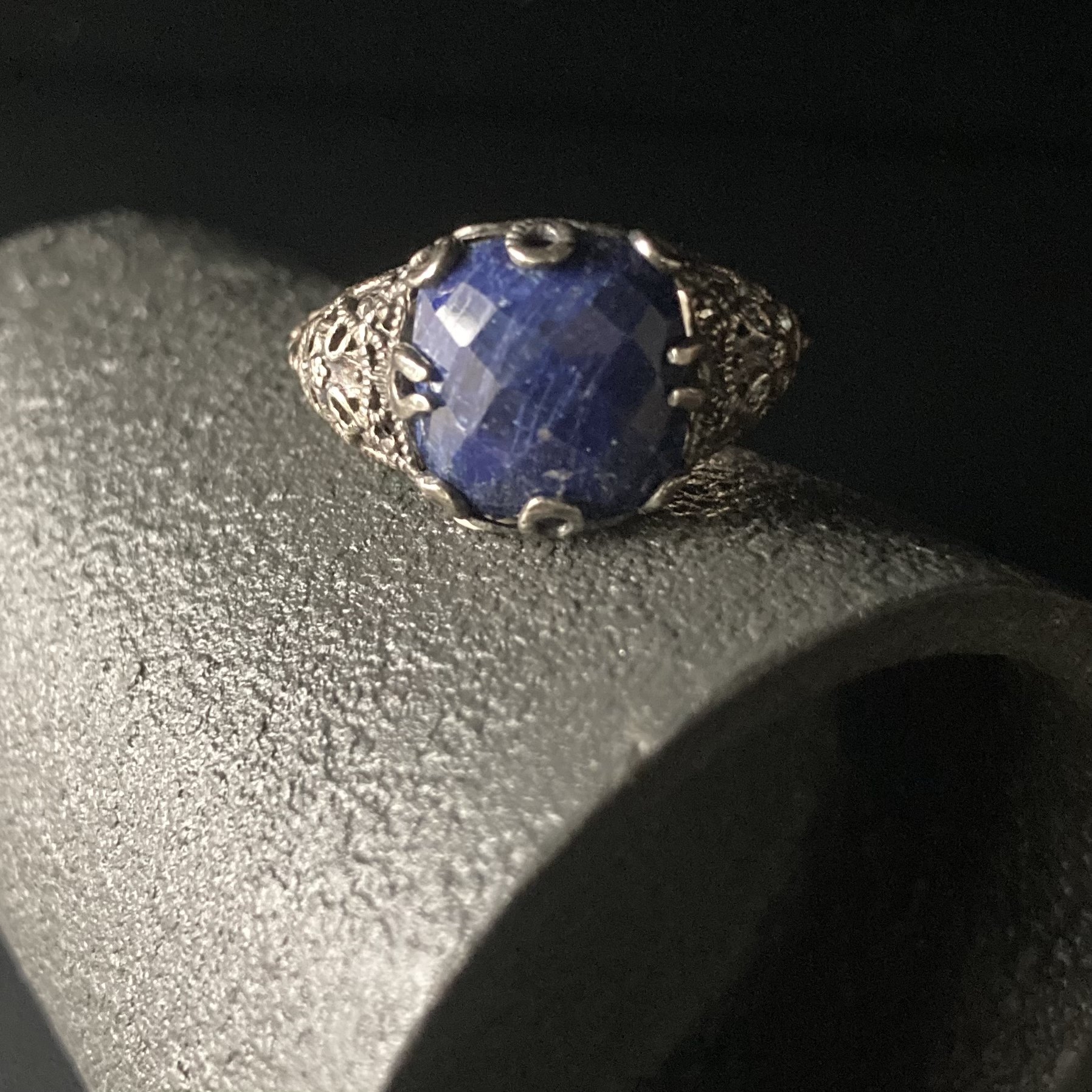 Natural Lapis Lazuli Sterling Silver Ring