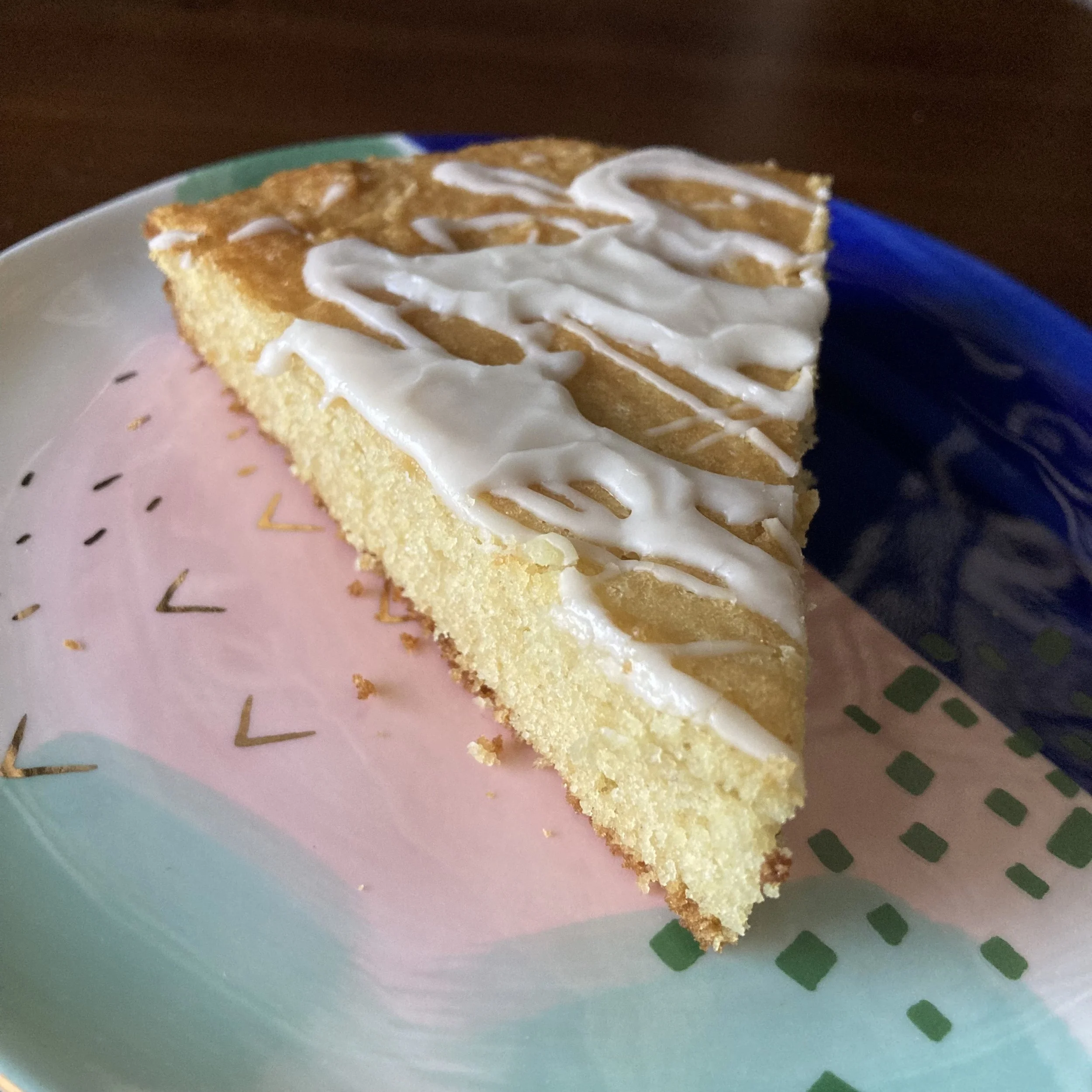 organic, vegan almond cake slice.