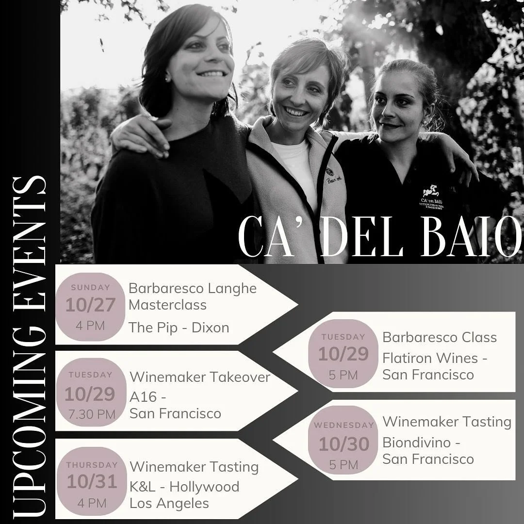 Getting ready to take over CA by storm with @fedegrassobaio @cadelbaio 😎🇮🇹🍷 #barbaresco #womenpower 

&lsquo;Tis the season for Nebbiolo, and we&rsquo;re about to welcome Federica Grasso of Ca&rsquo; del Baio with a few events in SF and LA. Hope 
