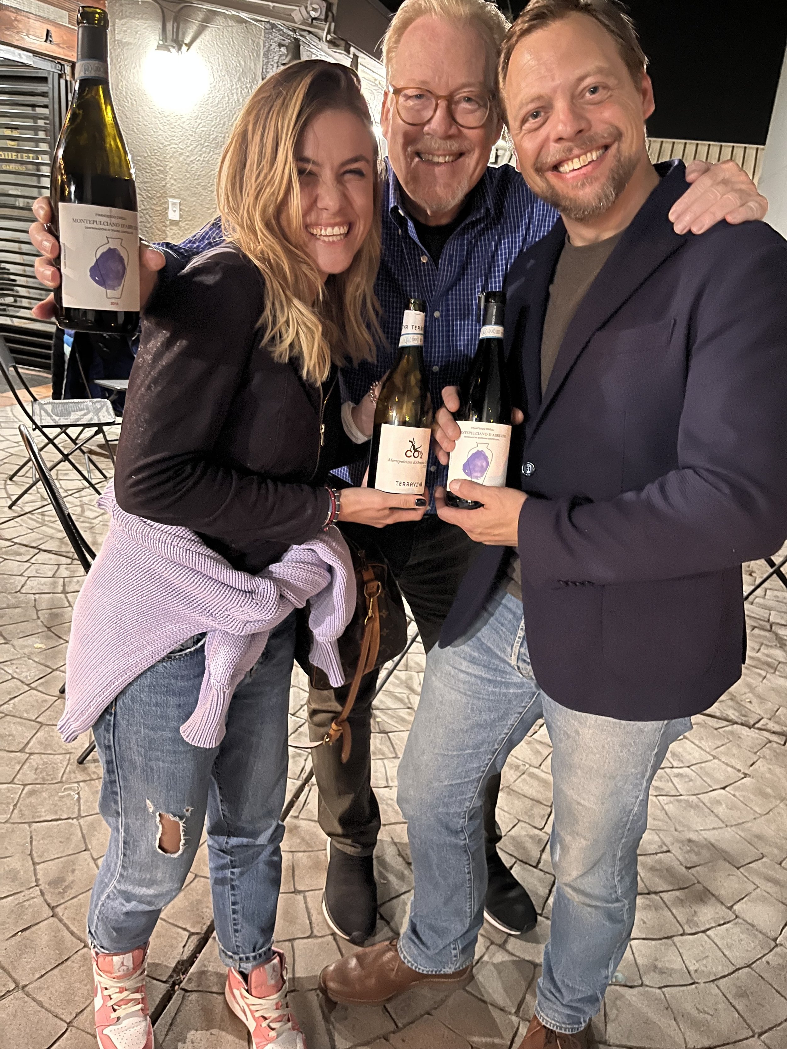 Federica, Dave Chambers of Farmstead Wines and Paul Robinson of Bottivino