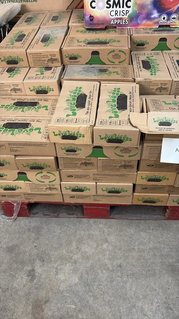 Love Loggs fire starter for outside or inside fireplaces