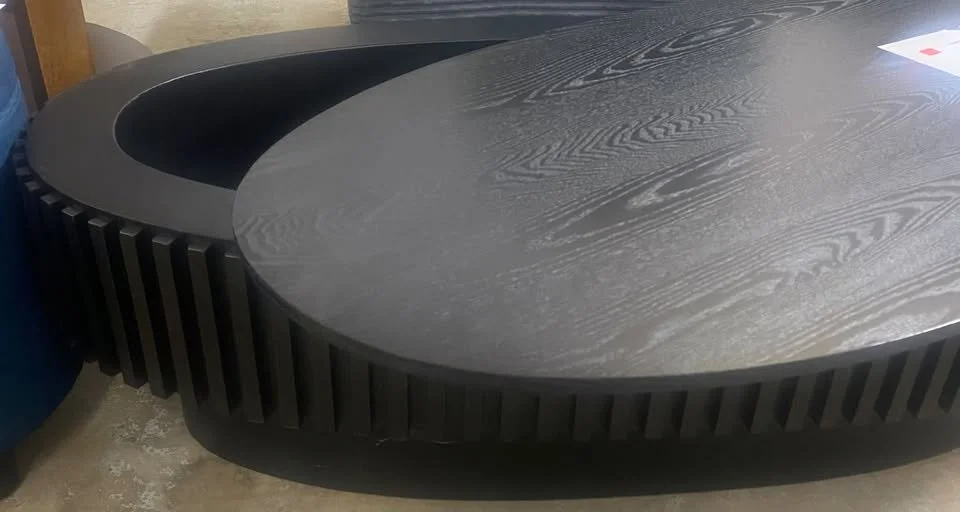 Modern Black Oval Coffee Table