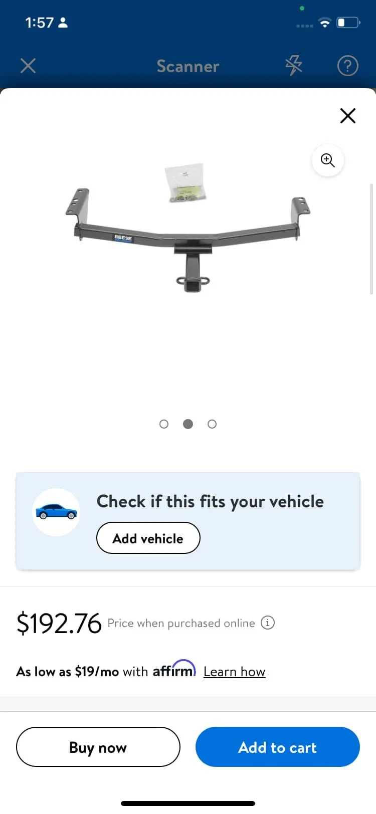REESE Class III Custom Fit Hitch, Nissan Rogue/Nissan Rogue Select No hardware