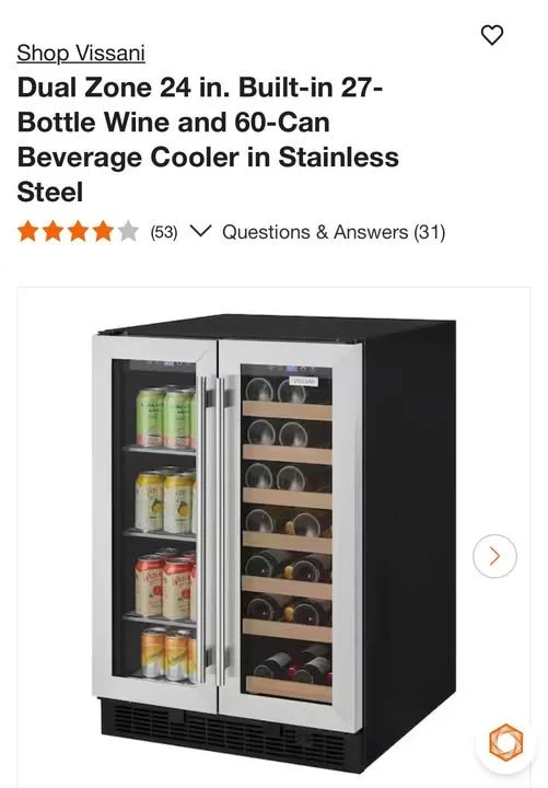 Dual Zone 27-Bottle Wine & 60-Can Beverage Cooler