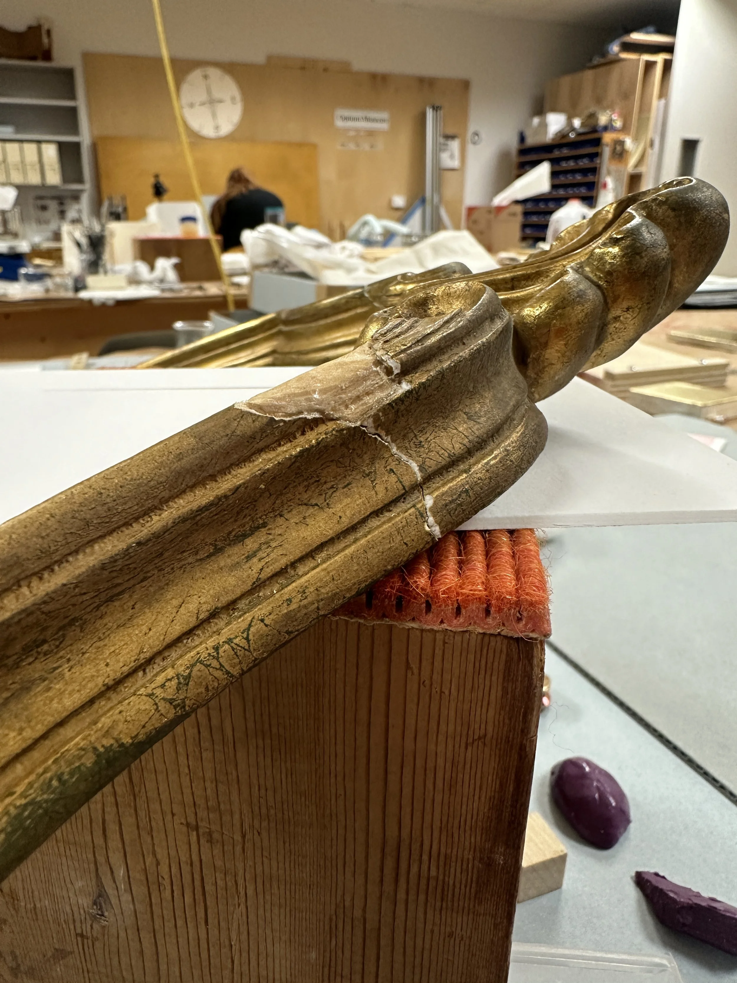 Wood fill glued in with bulked fish glue. (Photo: Jennifer Kim)