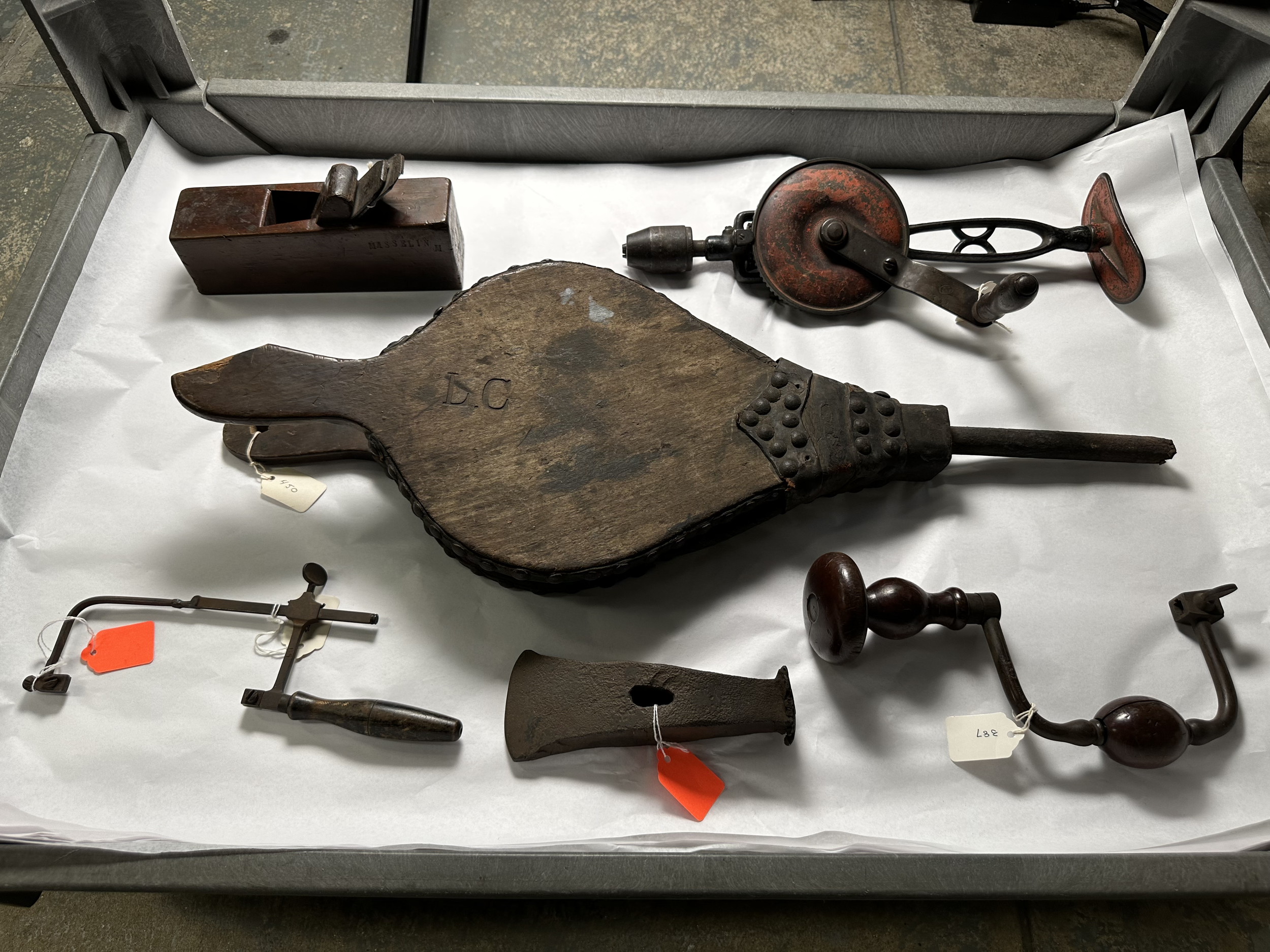 Group of some items removed from the Tunnel storage crate. (Photo: Jennifer Kim)