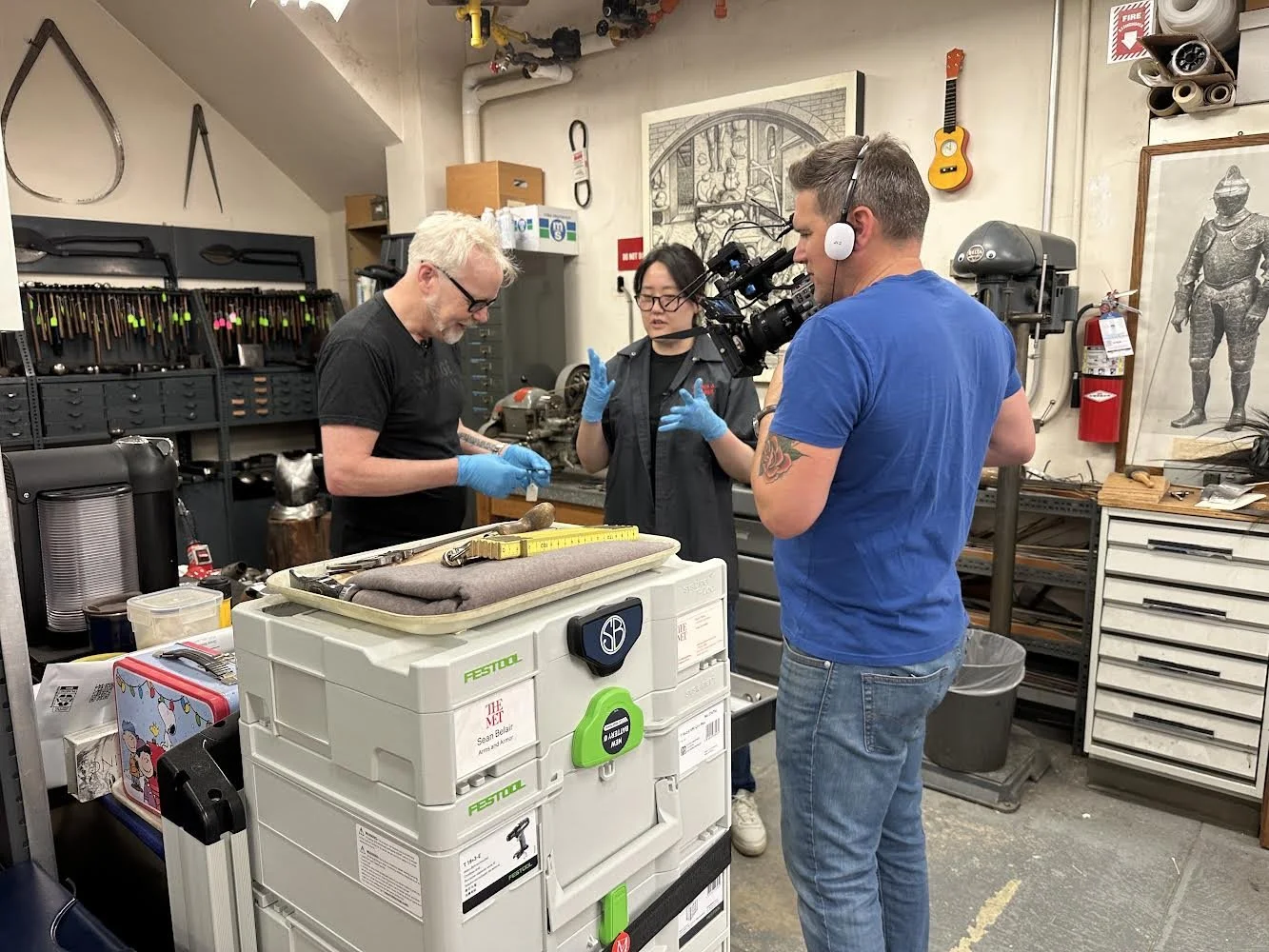 Behind the scenes shot of filming the Adam Savage video. (Photo: Kristen Lomasney)