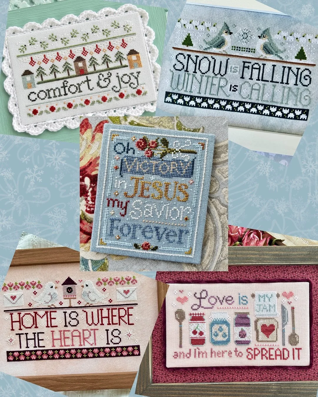 These five charts will be on their way to shops this week! โจ Scroll through to see the full photos. Please let your favorite shop know if you’d like to stitch them. 
And yes, I know we haven’t even had Halloween yet, but it’s never