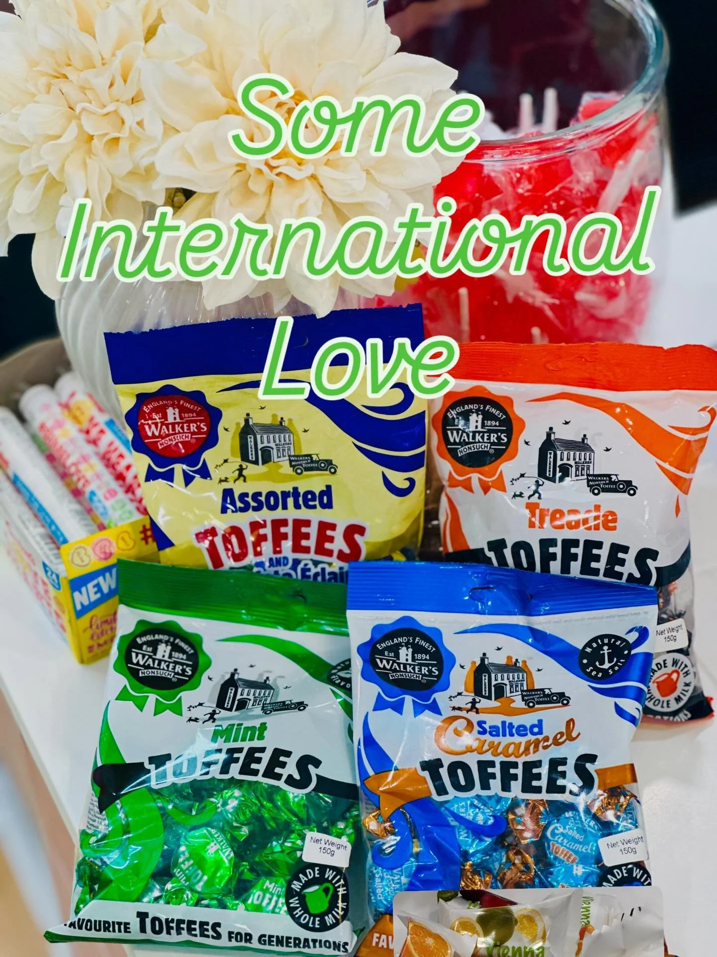 Passport not needed: German marzipan, Italian pastilles, British toffees &amp; Austrian bon bons #MarzipanLove #ViennaBonBons #LeonePastilles #WalkersToffee #InternationalSweets
