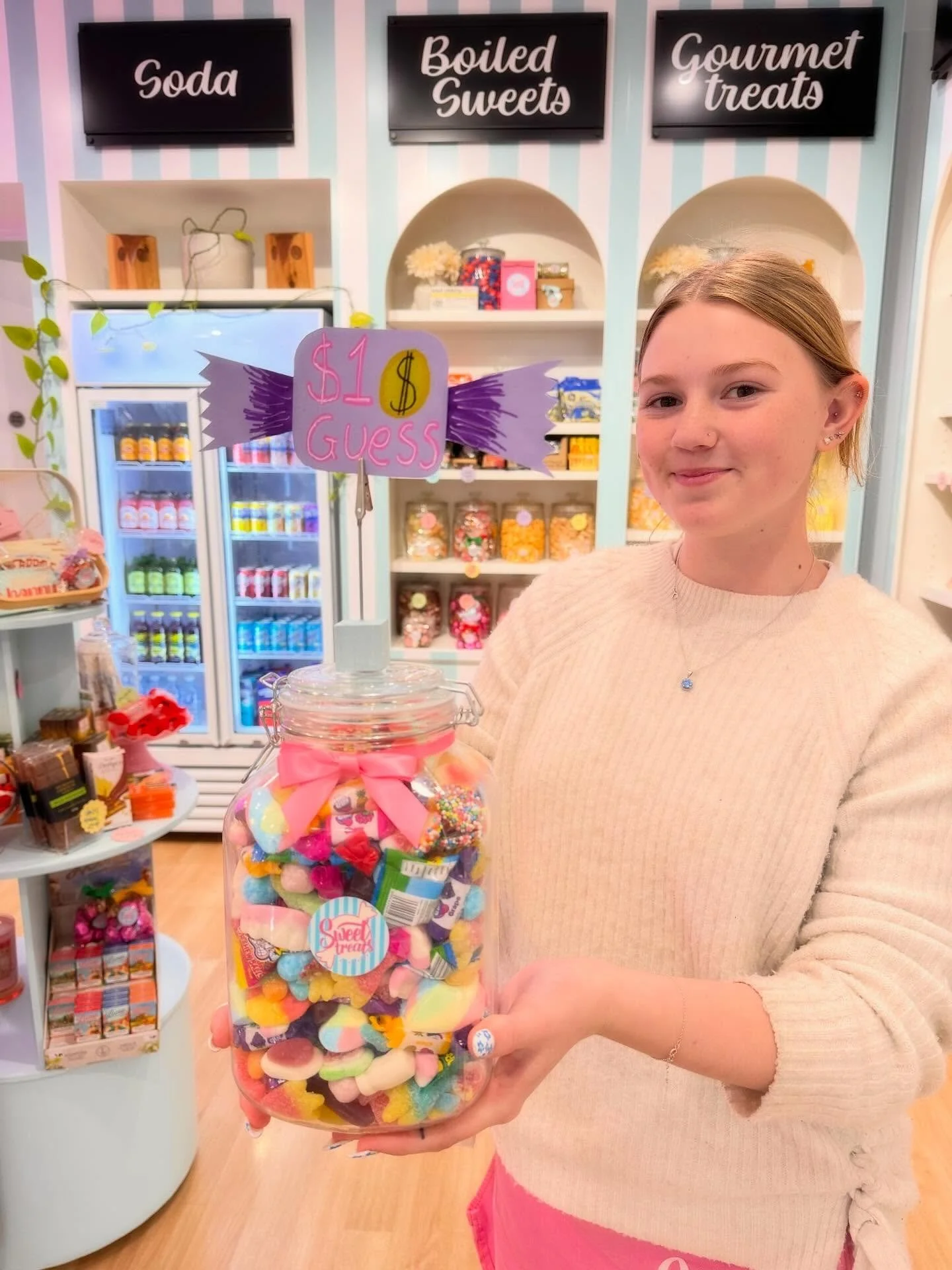 🍬Guess How Many Lollies In The Lolly Jar!!🍭
 For $1 gold coin come In store and make a lucky guess . The correct answer will win the lolly jar. If no one guesses the exact number, closest will win. Competition ends May 31st. !Good luck everyone! 🍭