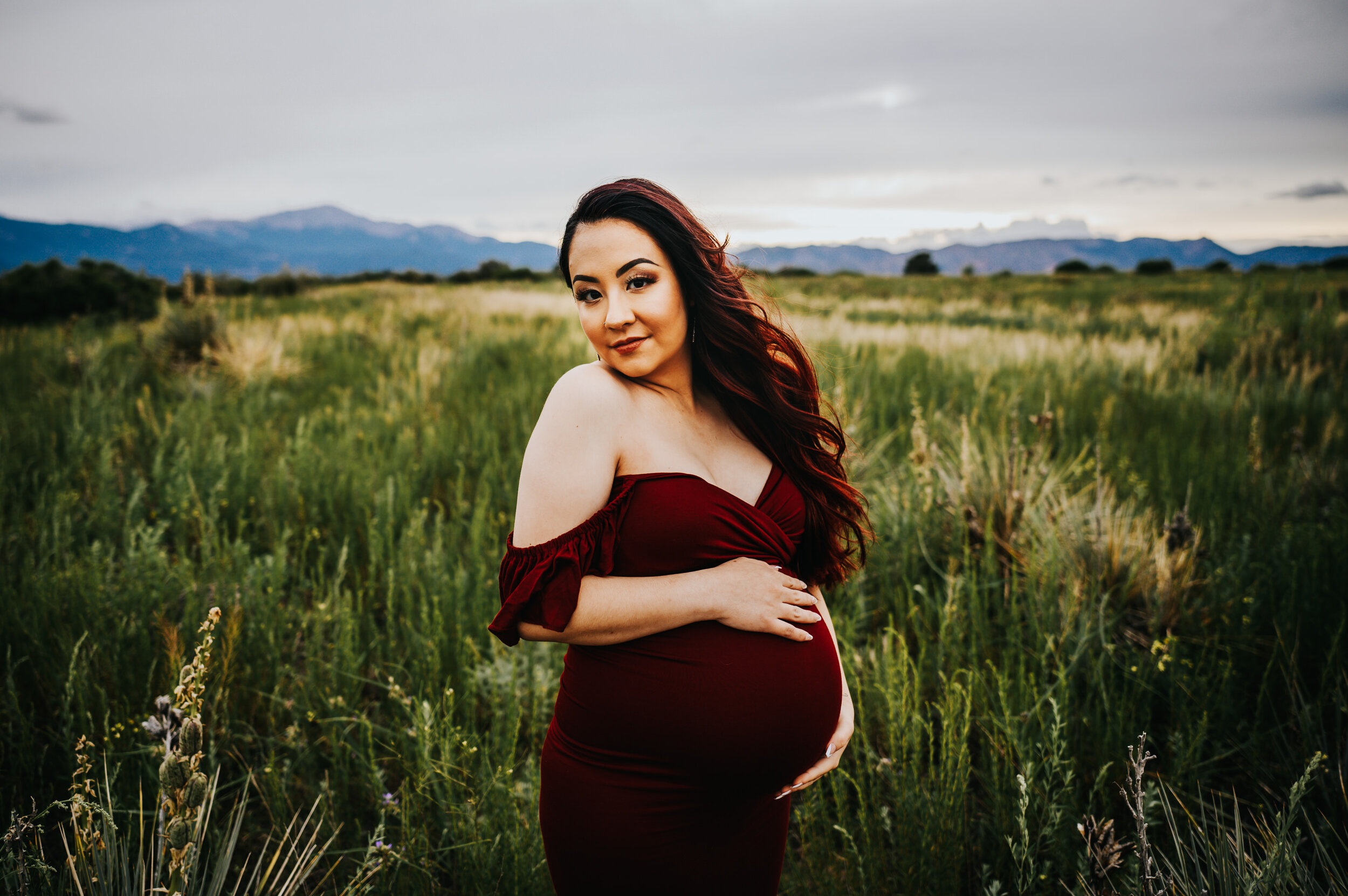 Katie Ausdal Maternity Session Colorado Springs Sunset Palmer Park Wild Prairie Photography-9-2020.jpg