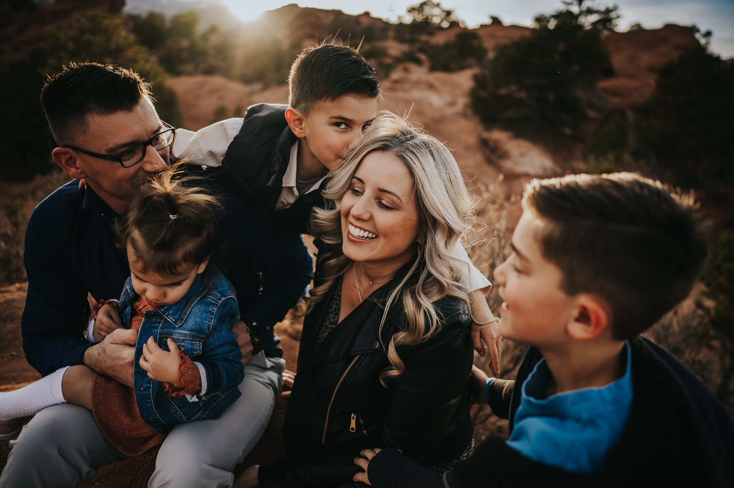 AnneMarie Jameson Family Session Colorado Springs Colorado Photographer Garden of the Gods Sunset Mountain View Husband Wife Sons Daughter Wild Prairie Photography-9-2022.jpg