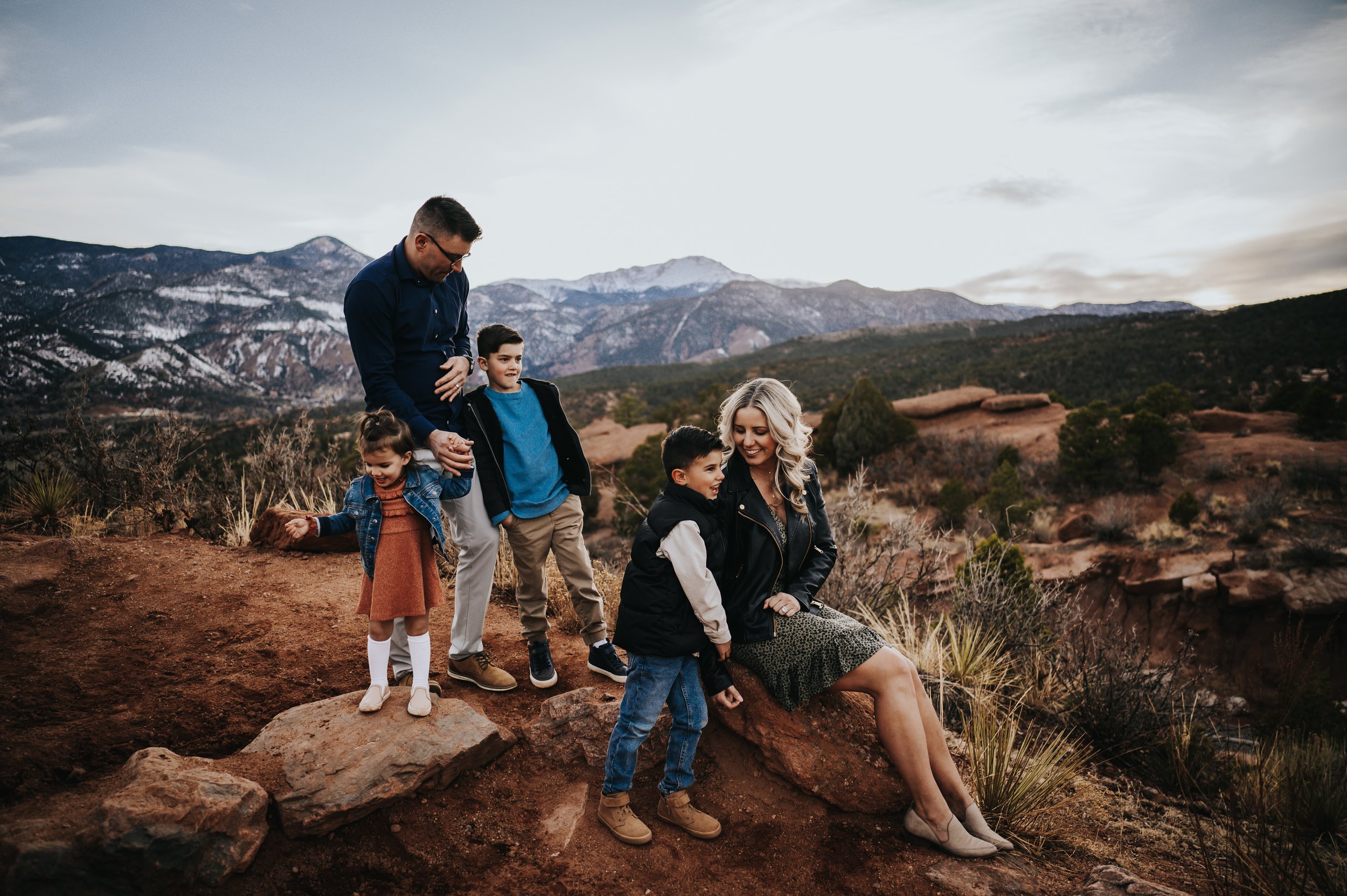 AnneMarie Jameson Family Session Colorado Springs Colorado Photographer Garden of the Gods Sunset Mountain View Husband Wife Sons Daughter Wild Prairie Photography-13-2022.jpg