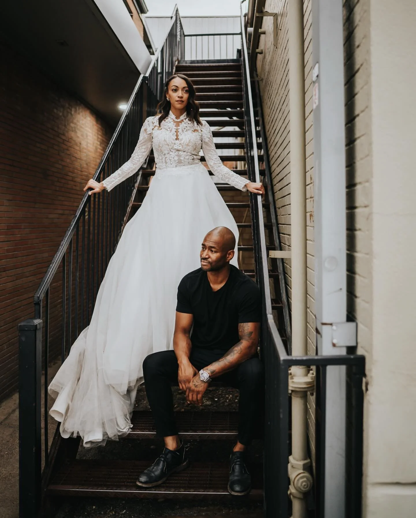 This wasn&rsquo;t a wedding day, but it could have been.
 Angela and Errol stepped into this styled session with so much heart, and the streets of Littleton gave us a backdrop that felt bold, colorful, and alive. 

Angela&rsquo;s AW Bridal gown moved
